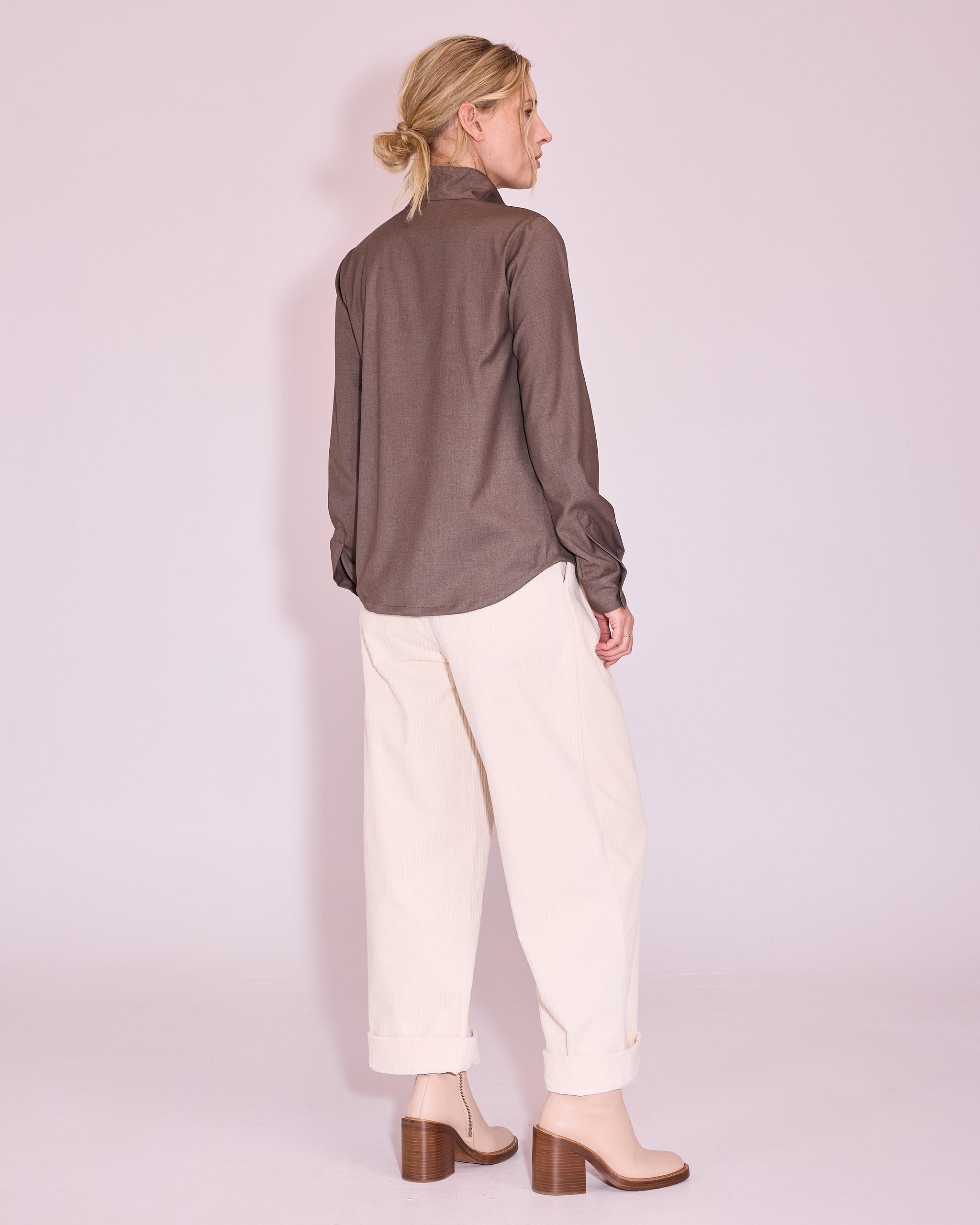 Jasmine shirt in mottled taupe