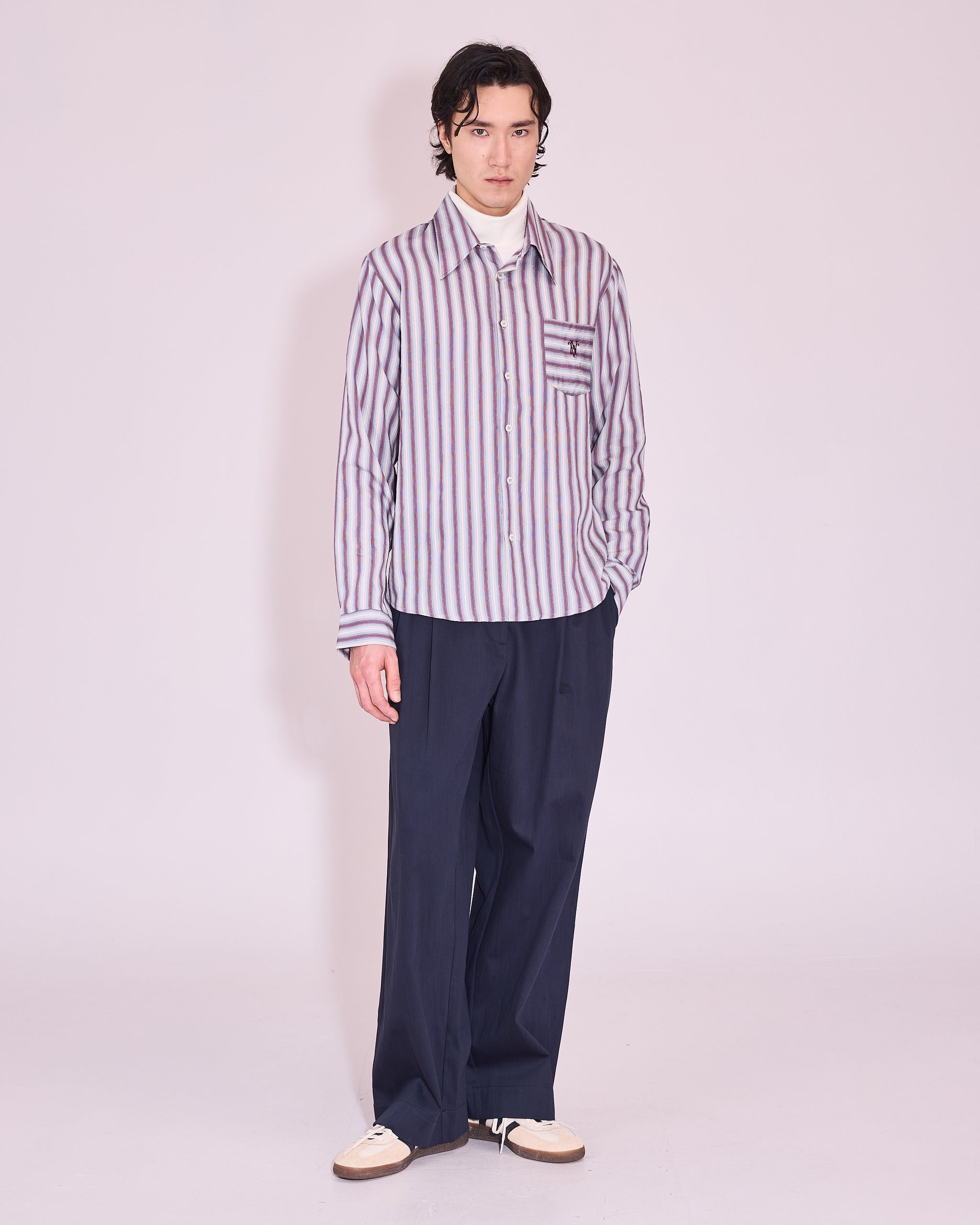 Godfried hemd in burgundy / white / blue