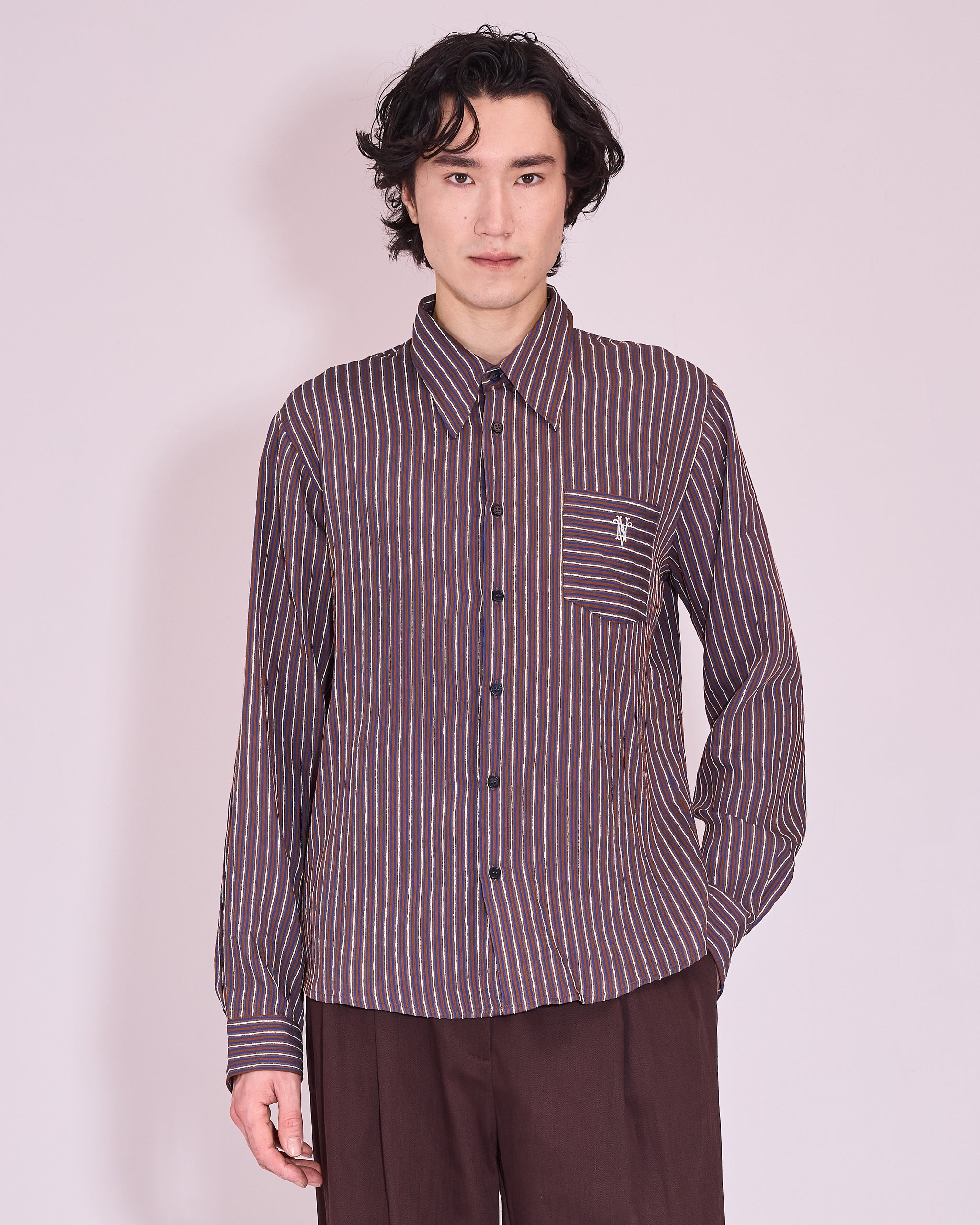 Godfried hemd in brown / blue / white