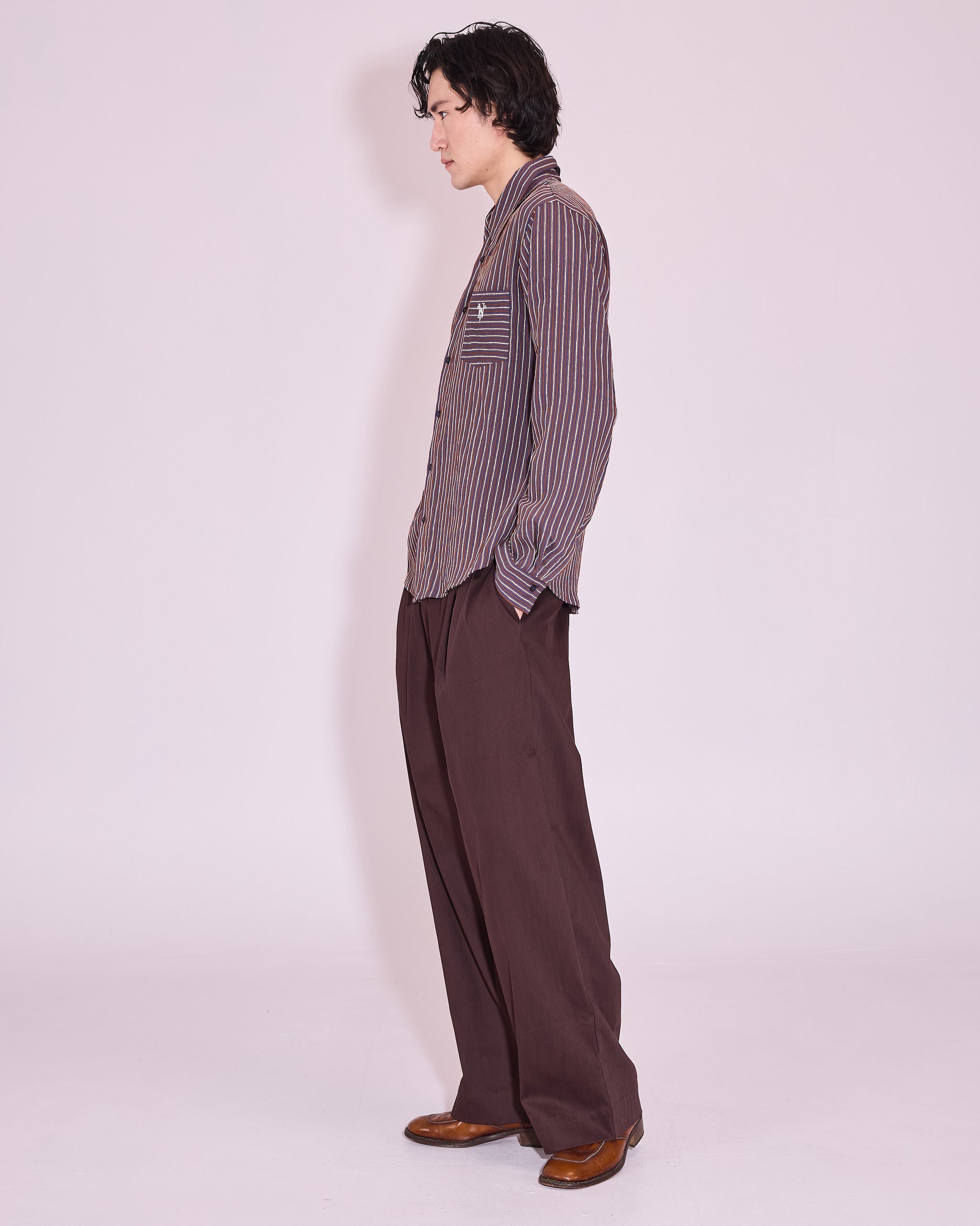 Godfried hemd in brown / blue / white