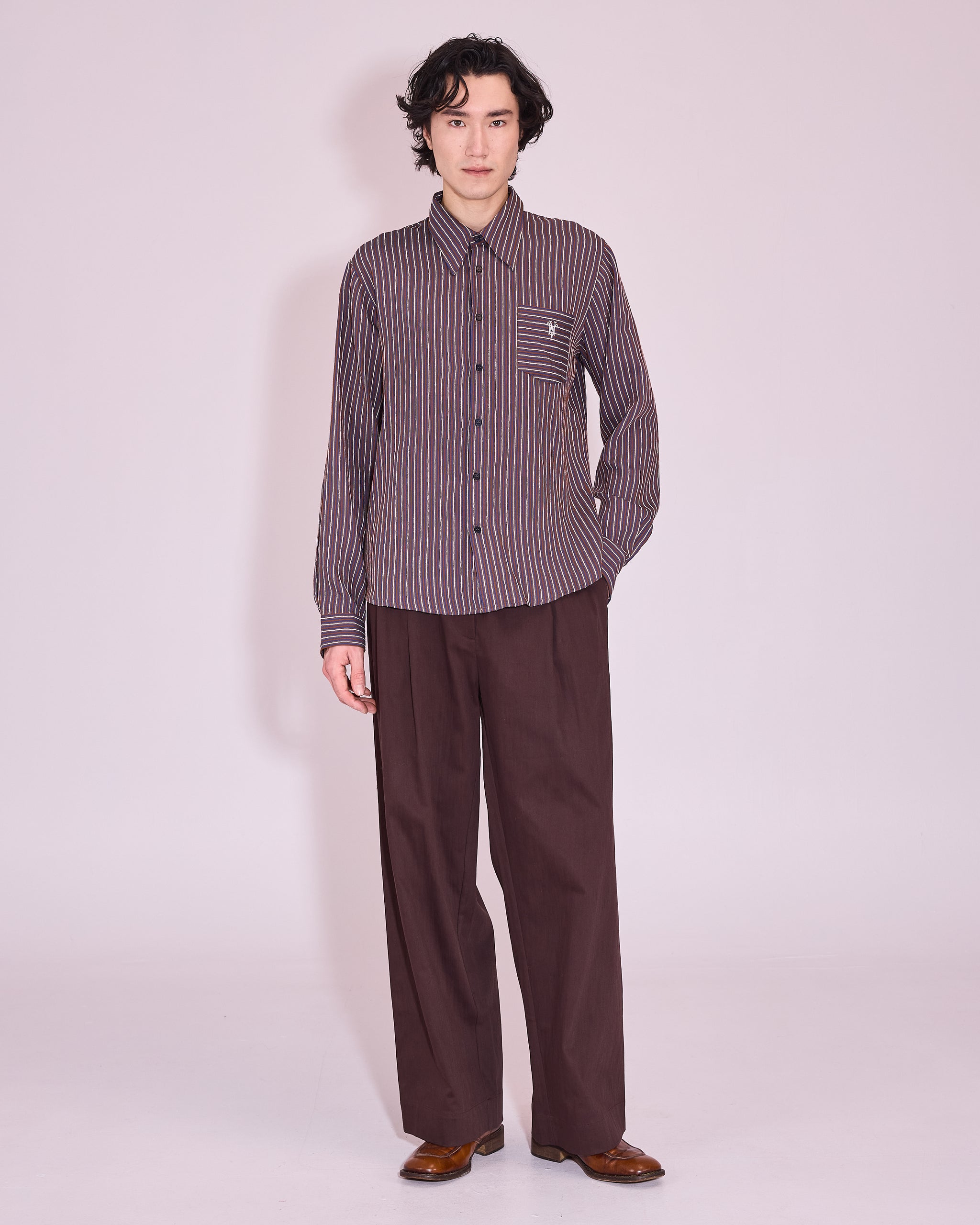 Godfried hemd in brown / blue / white