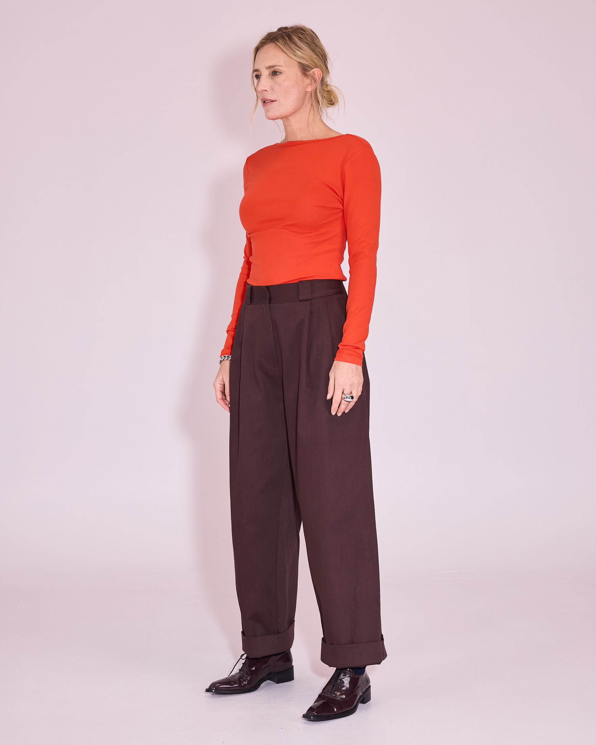 Josette T-shirt in mandarin red