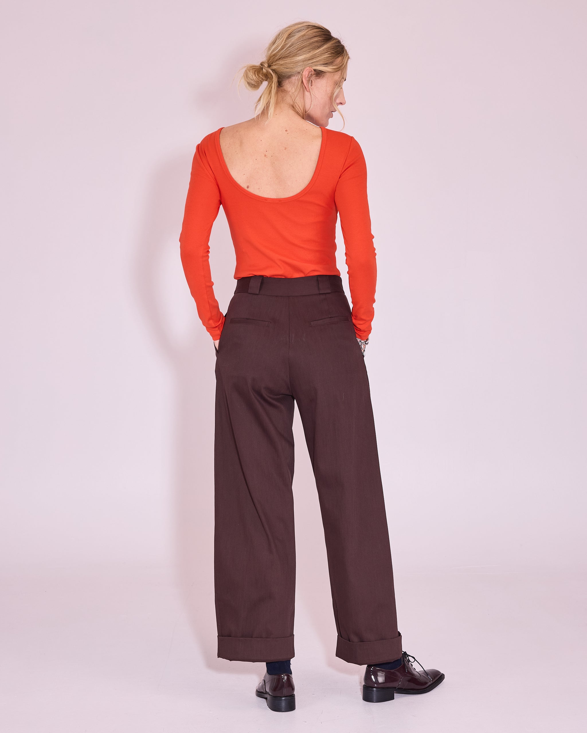 Josette T-shirt in mandarin red
