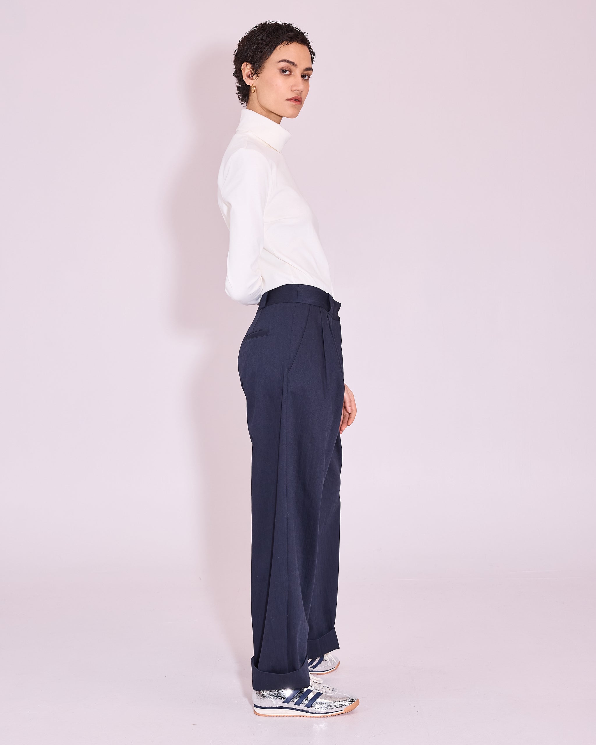 Gisely witte rolkraag T-shirt