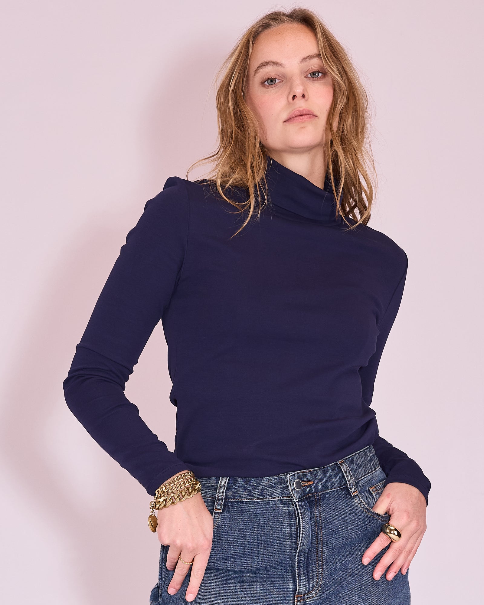 Rollkragen-T-Shirt Gisely 