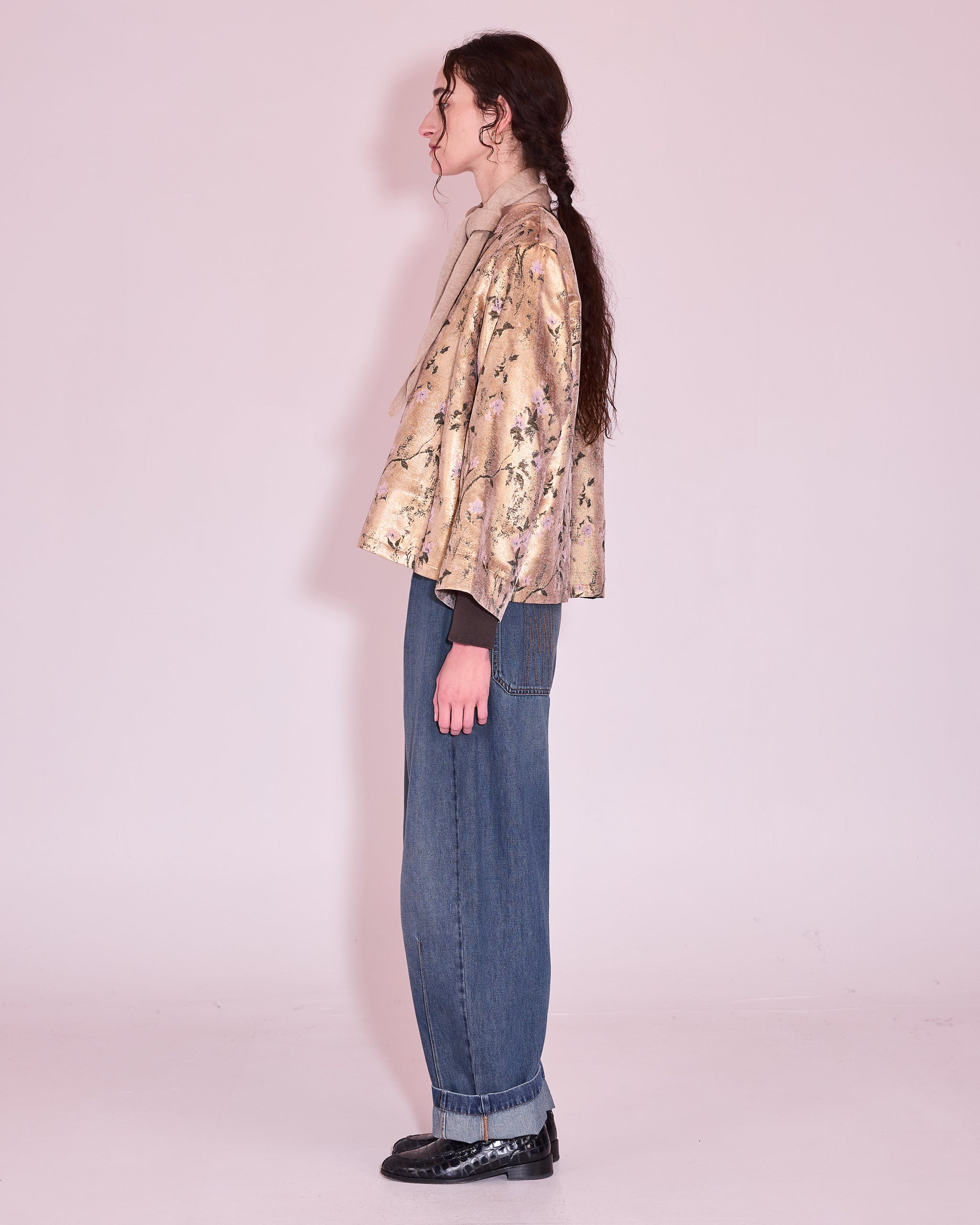 Jacques jasje in gold floral jacquard