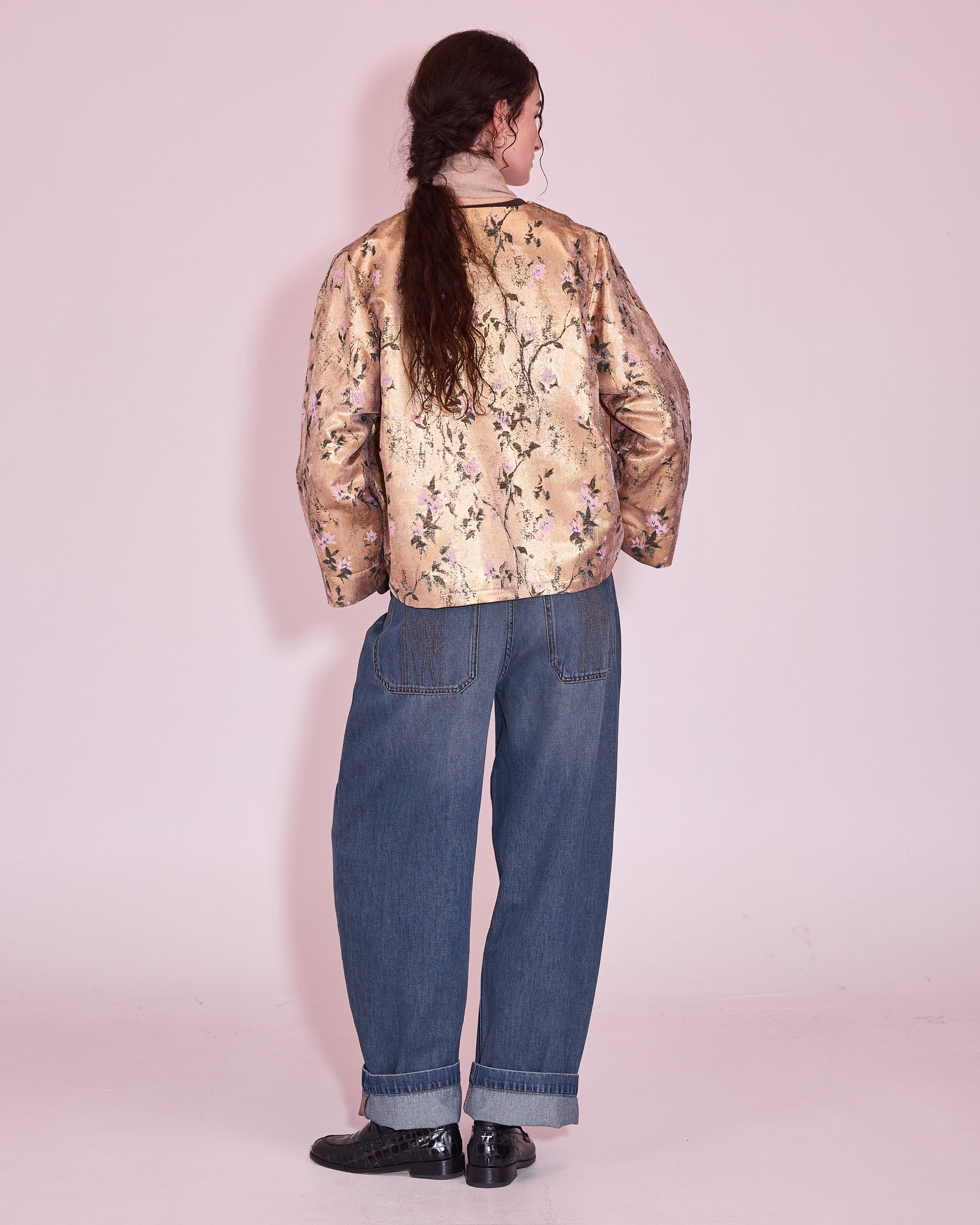 Jacques jasje in gold floral jacquard