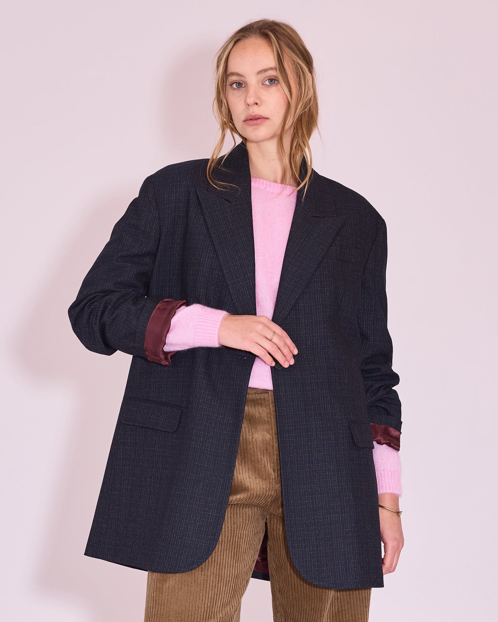Jean-Paul blazer in navy / multi checks