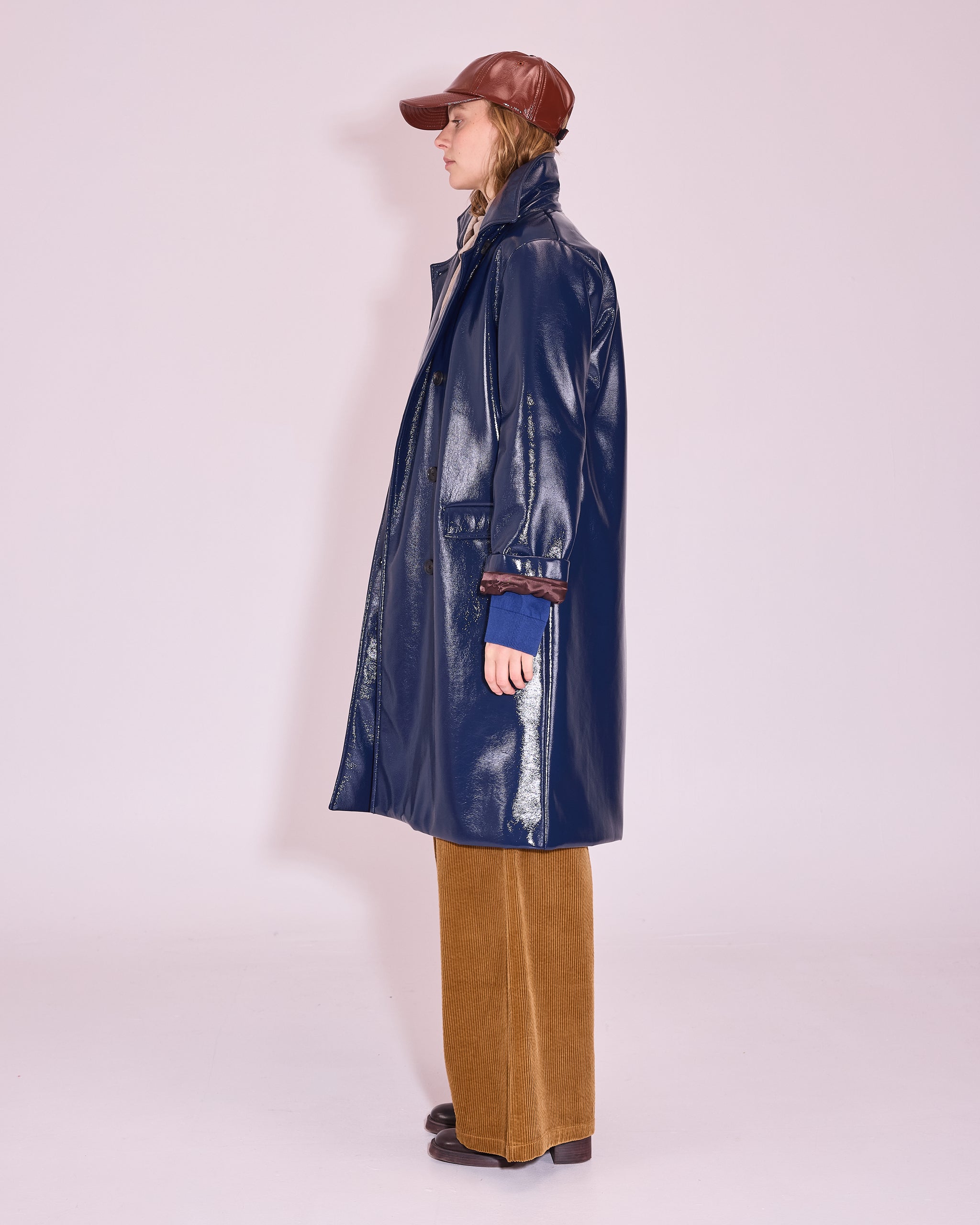 Gianni jas in academy blue faux leather