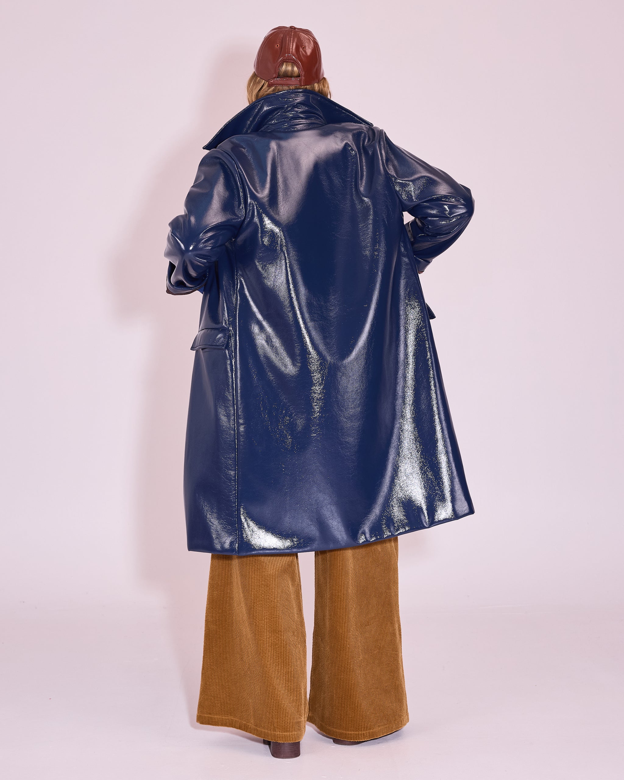 Gianni jas in academy blue faux leather