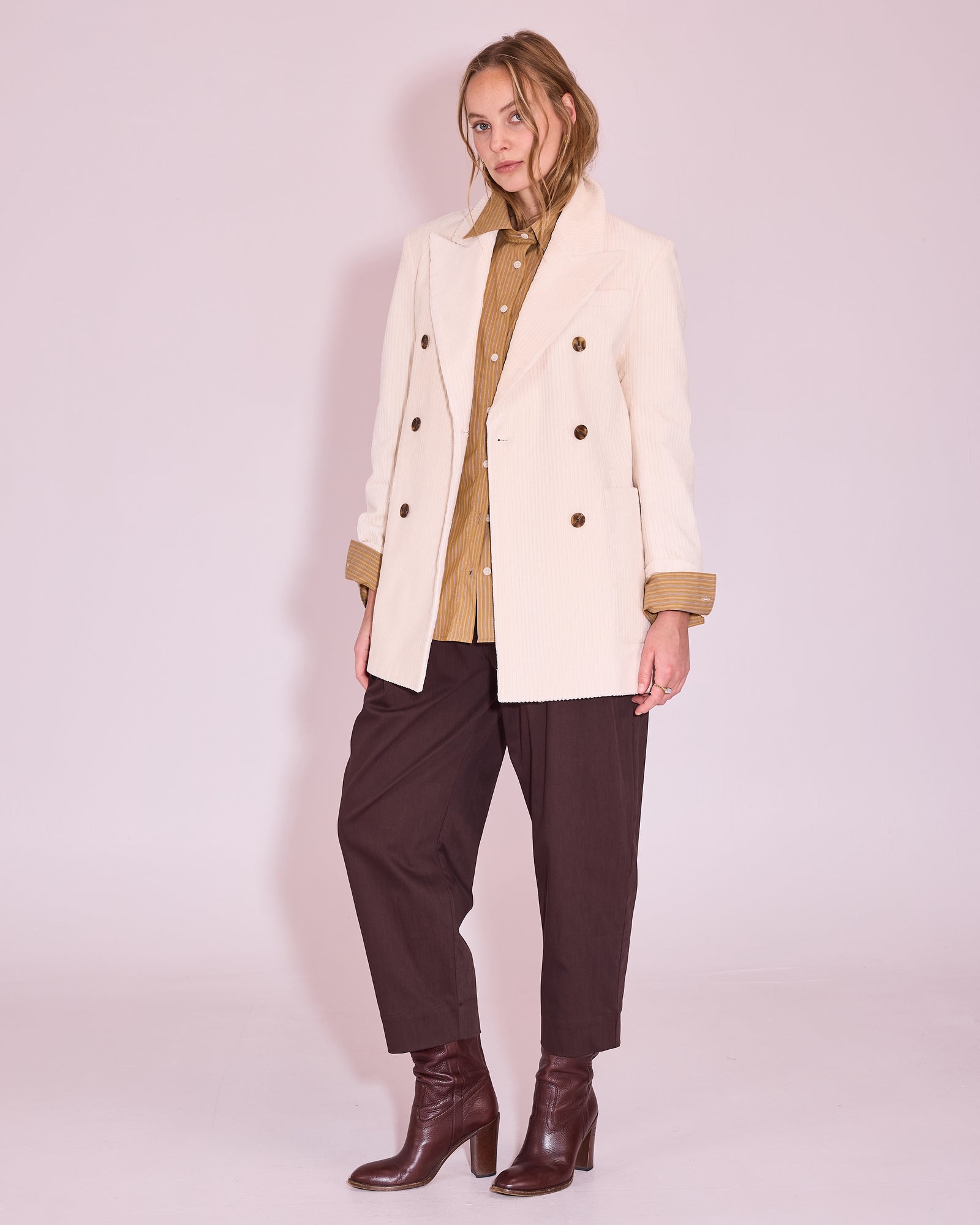 Glenn blazer in off-white heavy corduroy