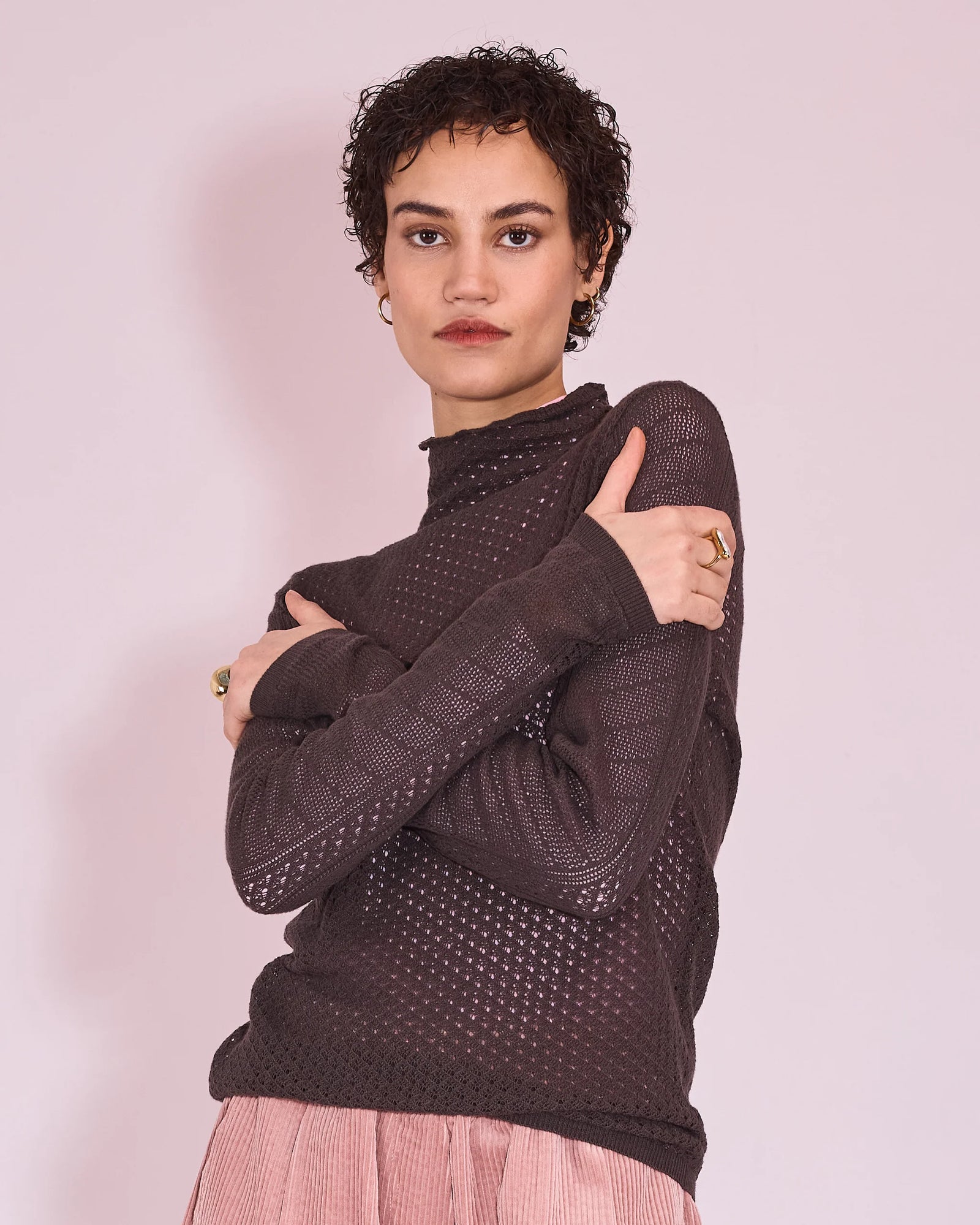 Jamaica knitted sweater in Turkish coffee