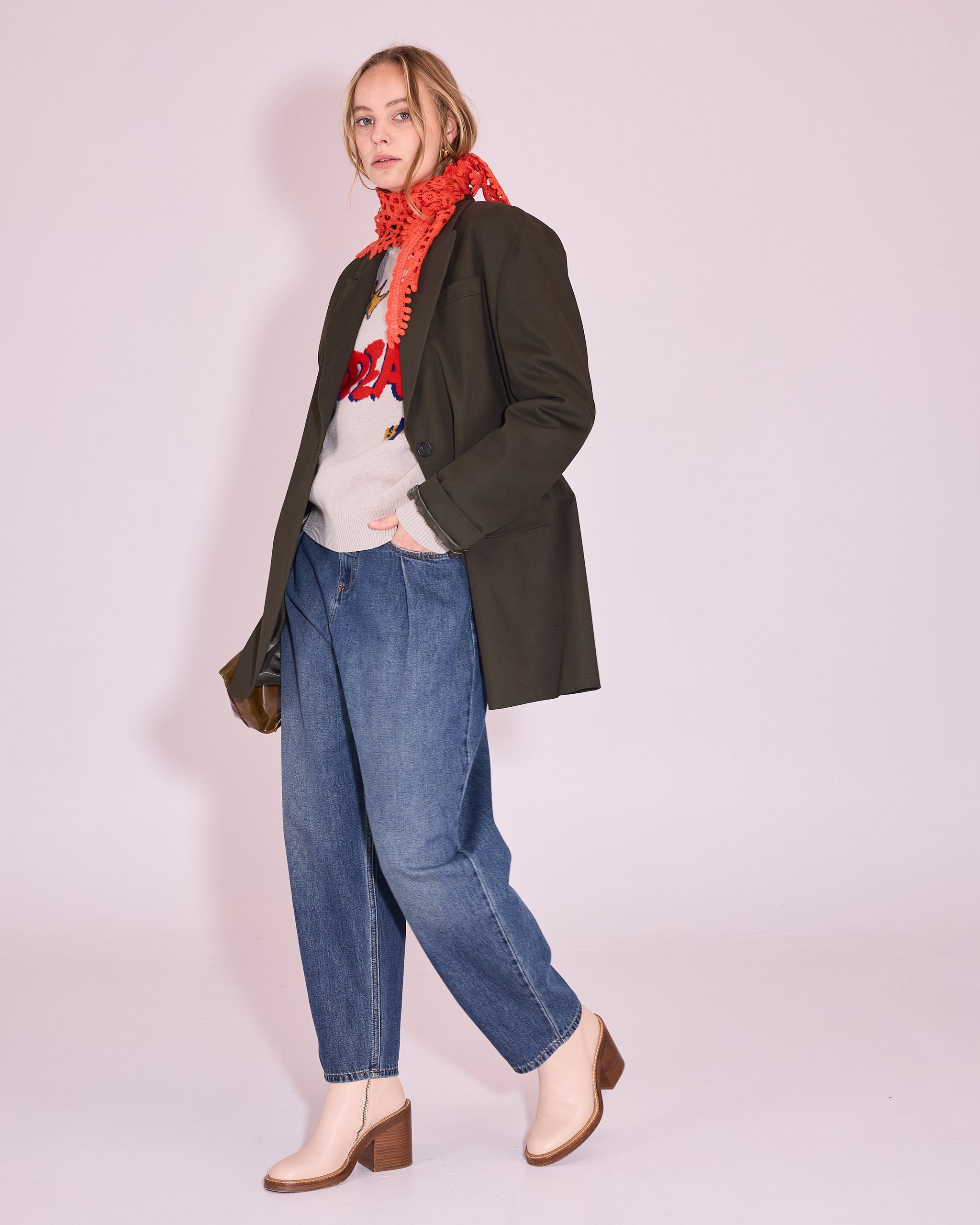 Jamalie sjaal in mandarin red