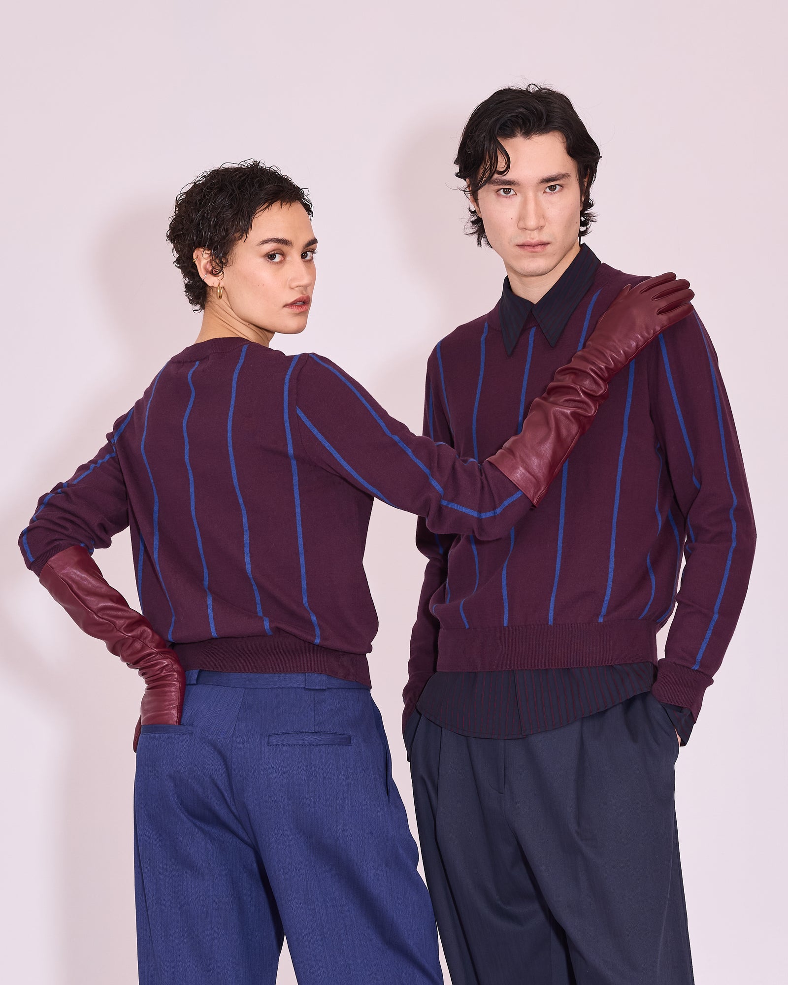 Jackson trui in plum / blue