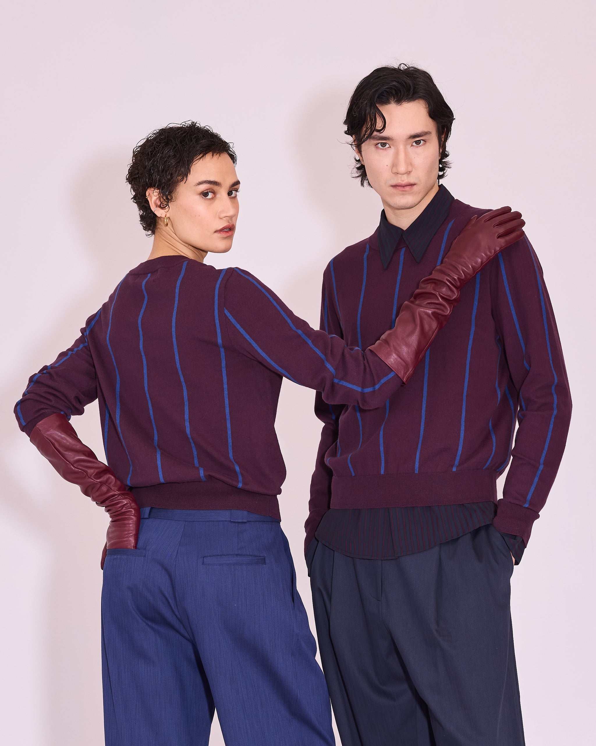 Jackson trui in plum / blue