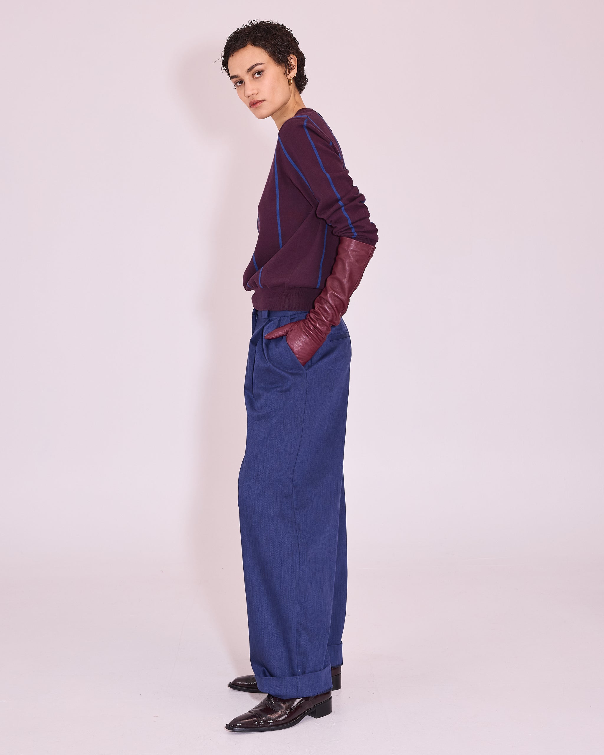 Jackson trui in plum / blue