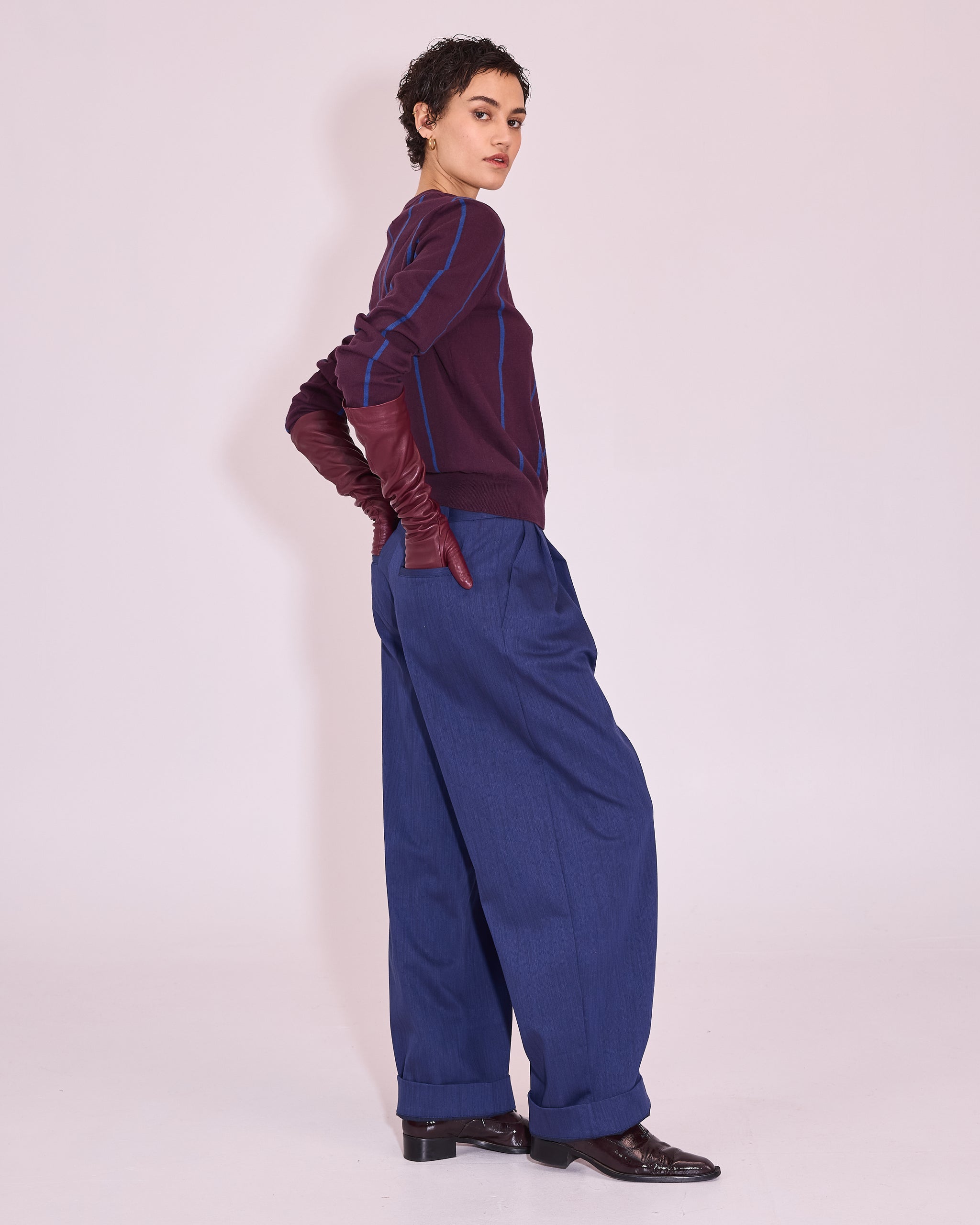 Jackson trui in plum / blue