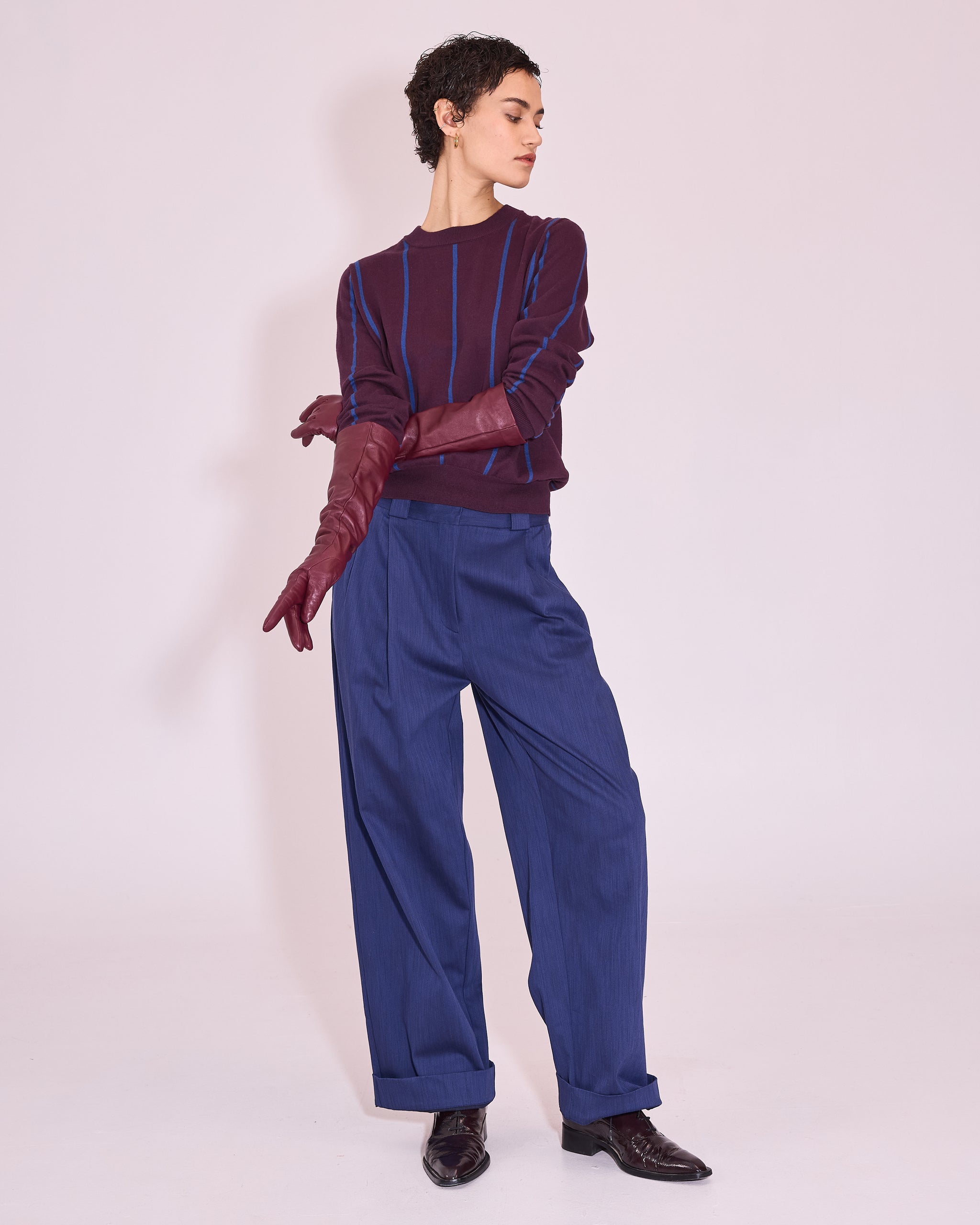 Jackson trui in plum / blue