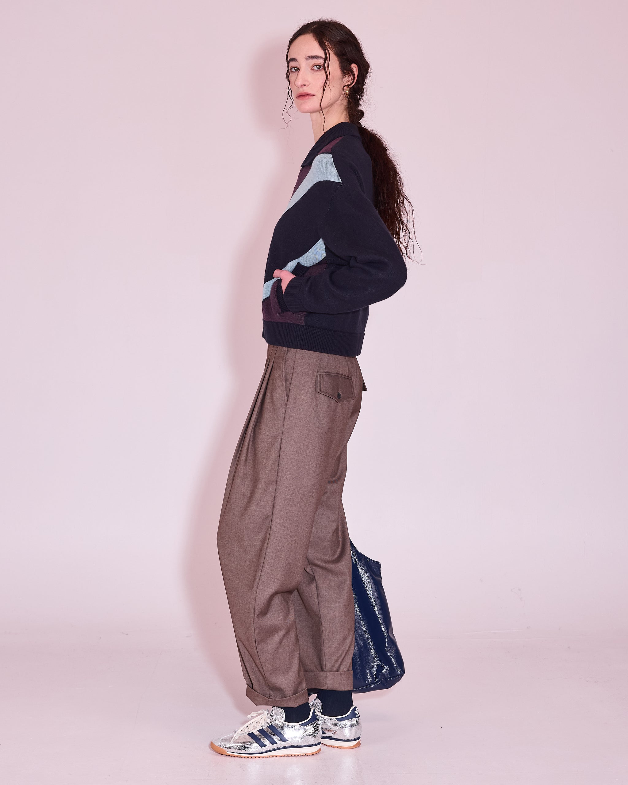Juba vest in midnight blue stripes