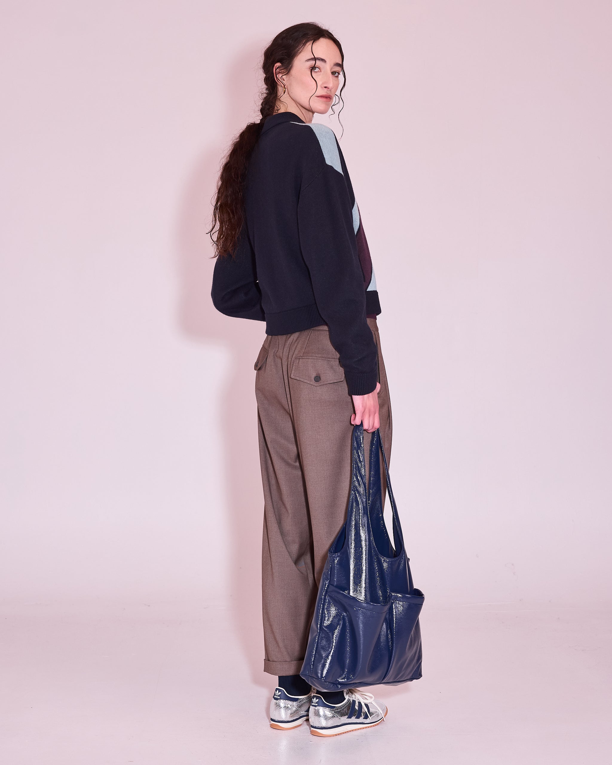 Juba vest in midnight blue stripes