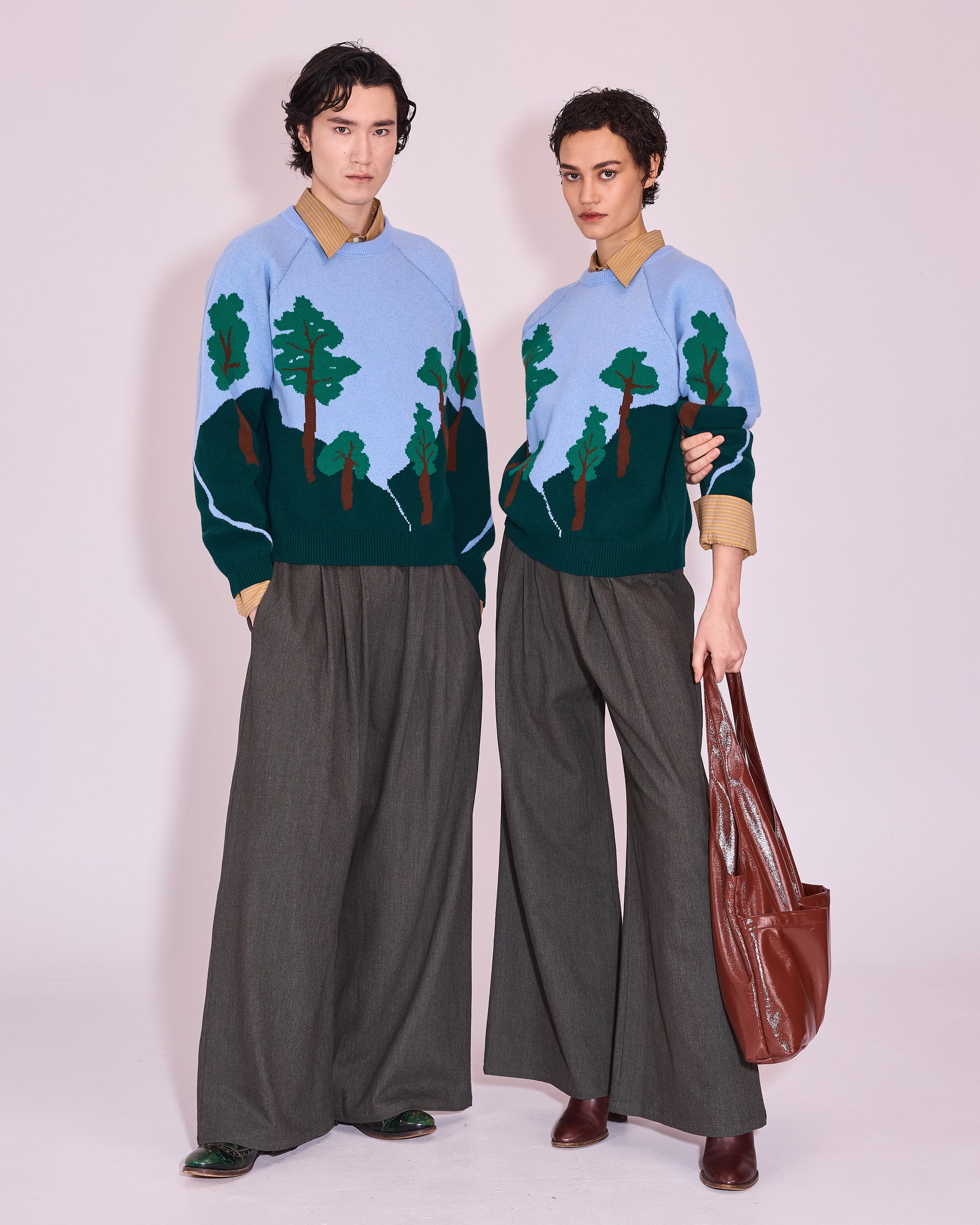 Jeumont knitted sweater in powder blue