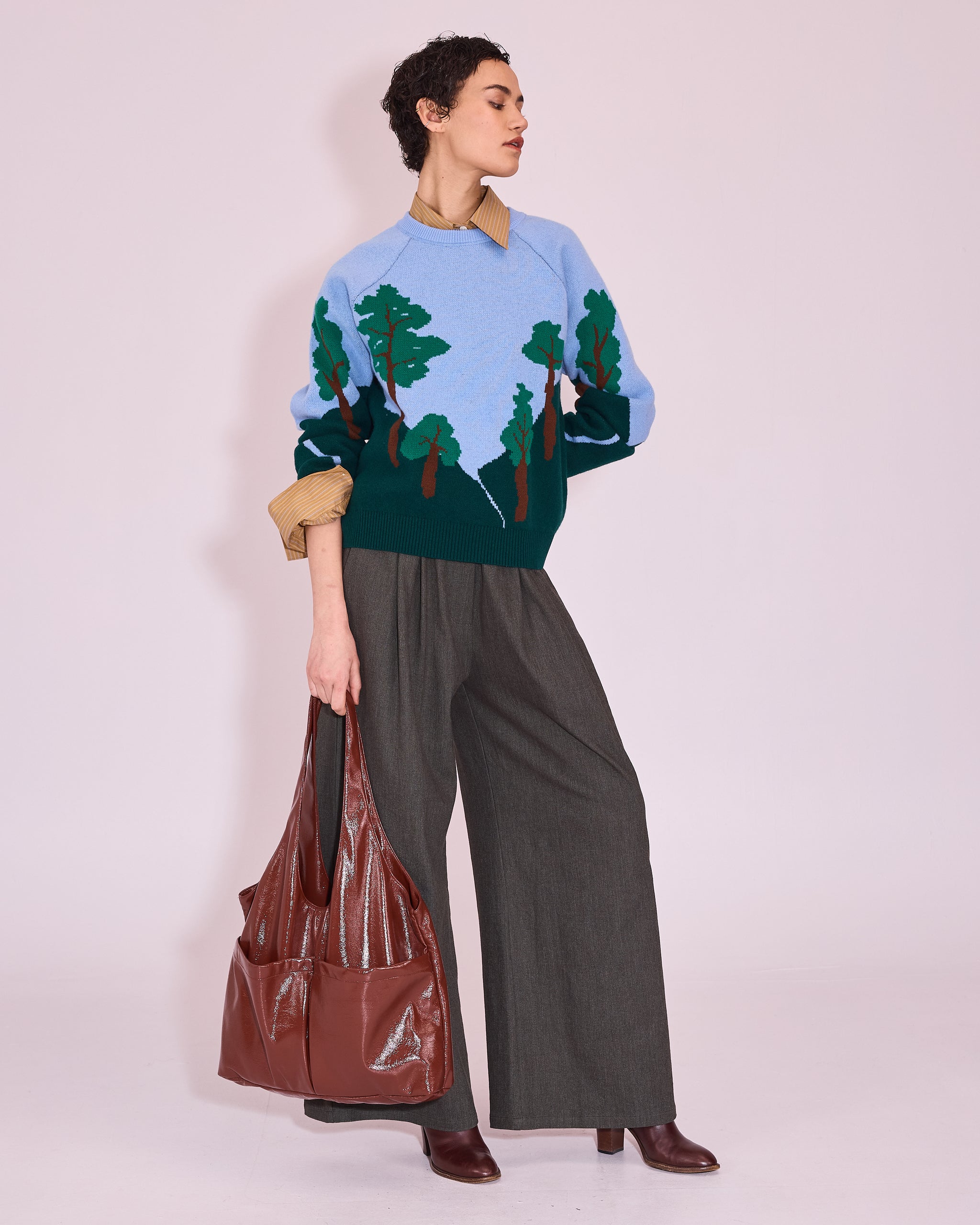 Jeumont knitted sweater in powder blue