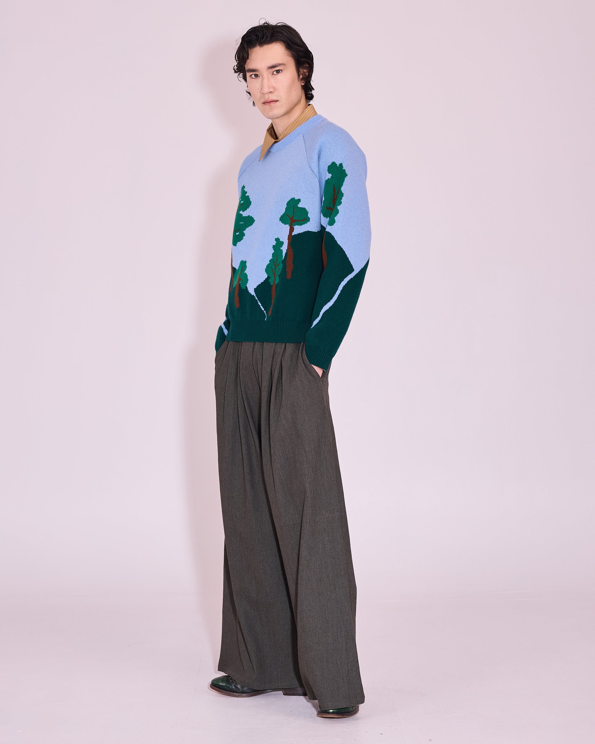 Jeumont knitted sweater in powder blue