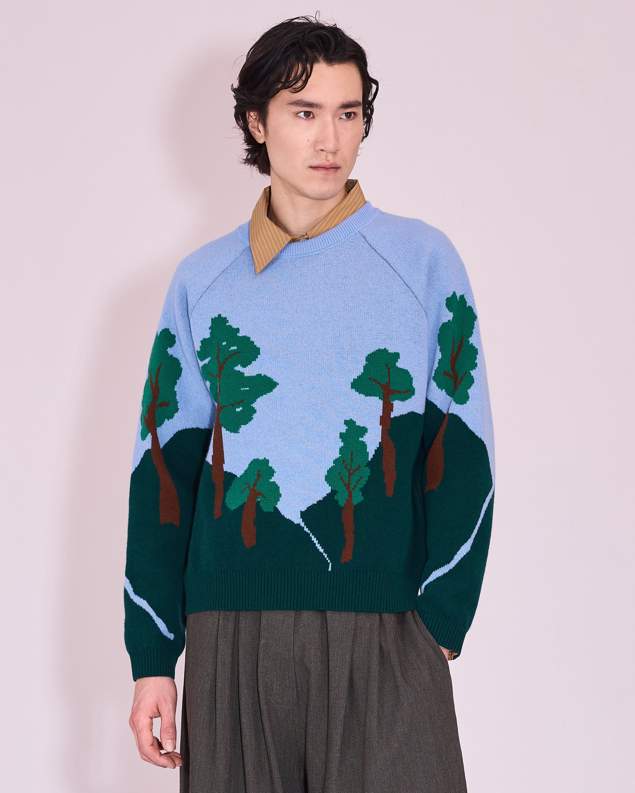 Jeumont knitted sweater in powder blue