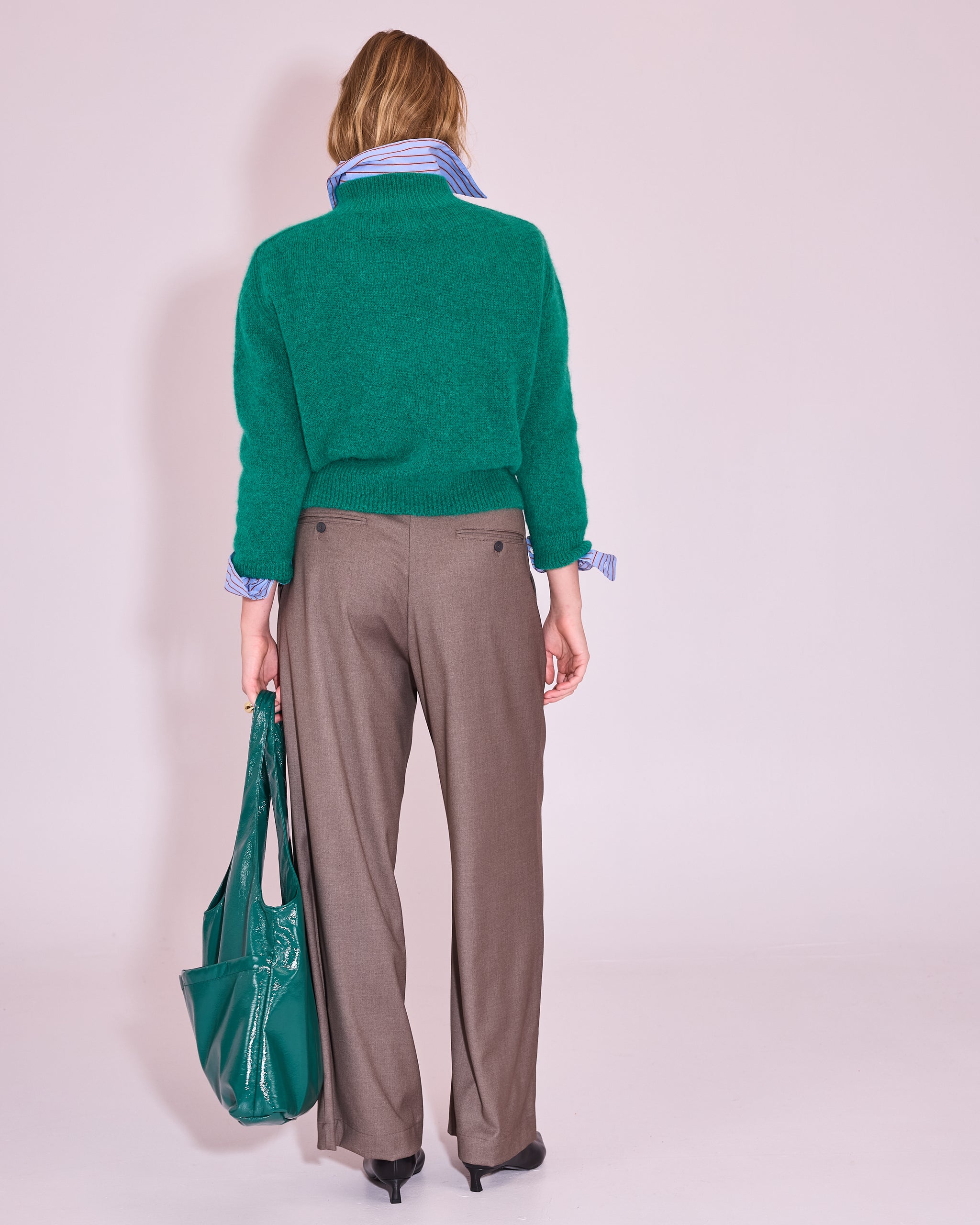 Juneau knitted sweater in emerald