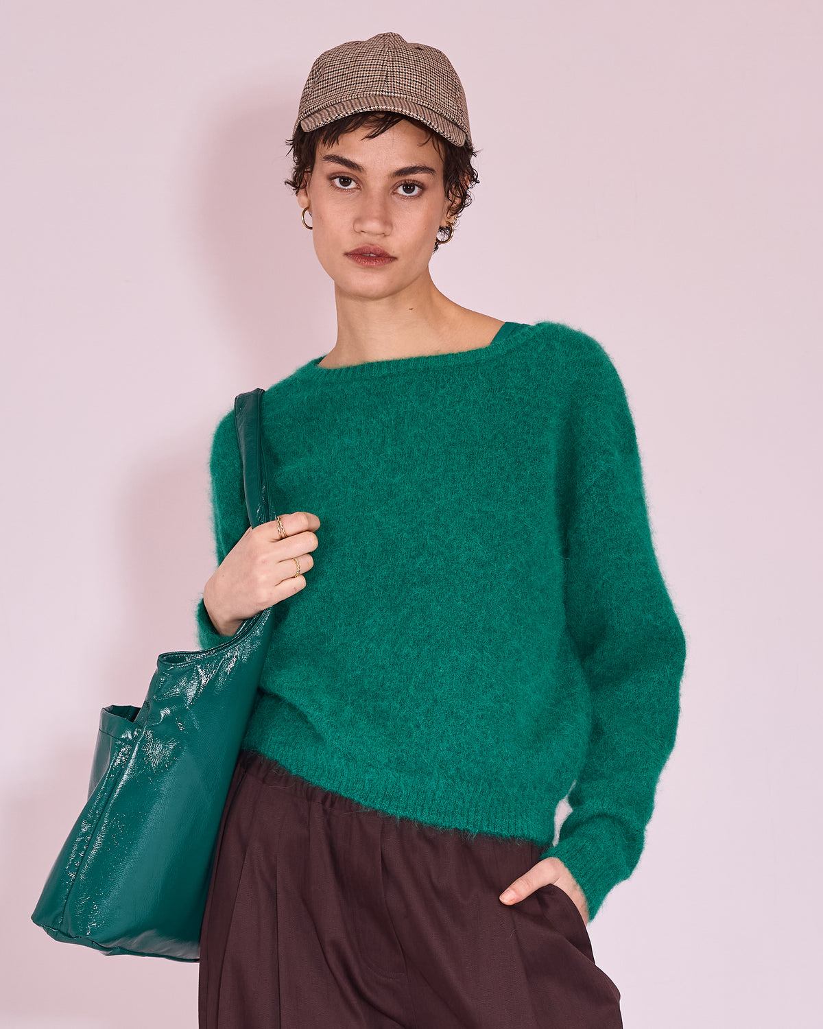 Jena knitted sweater in emerald