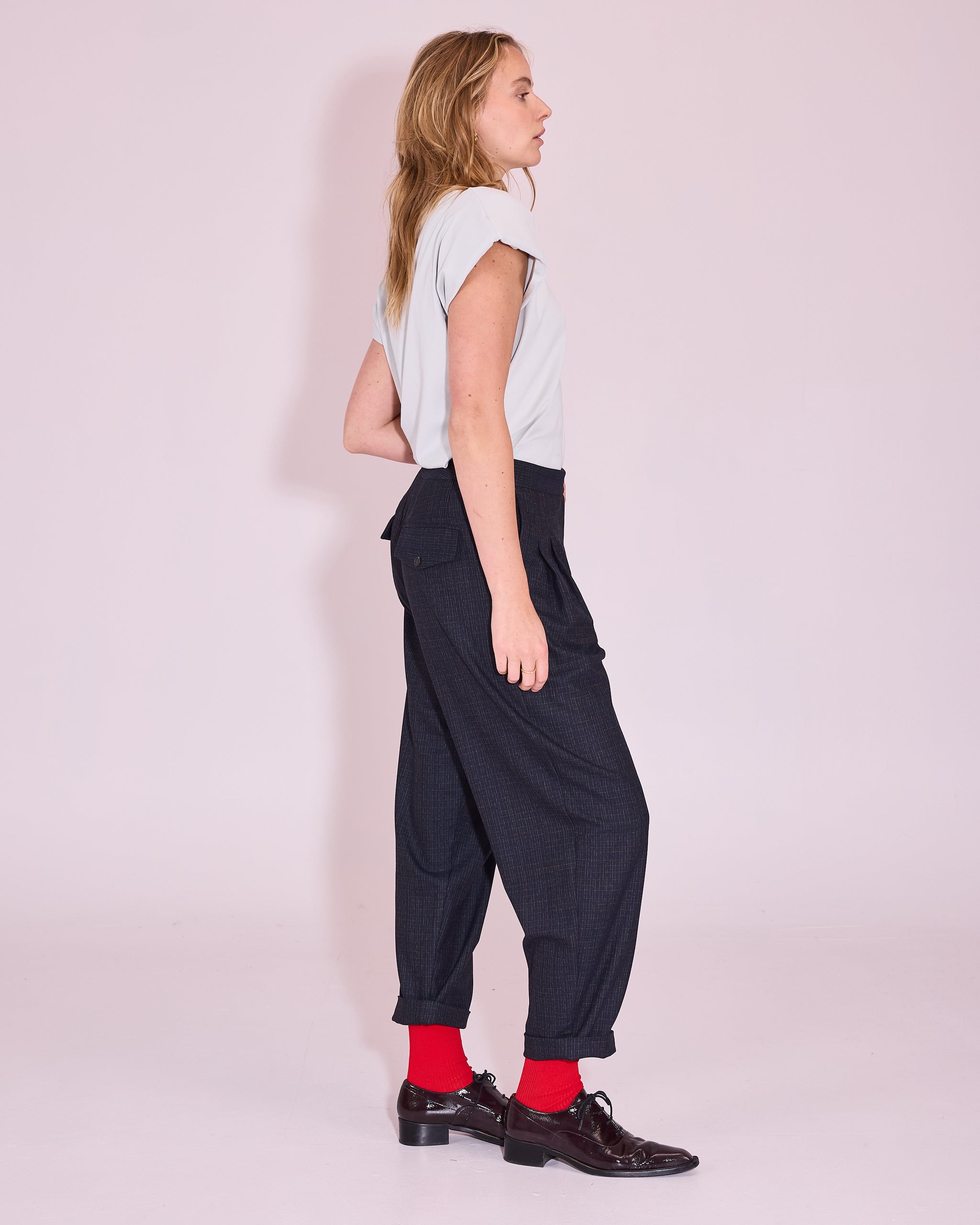Jérome broek in navy / multi checks