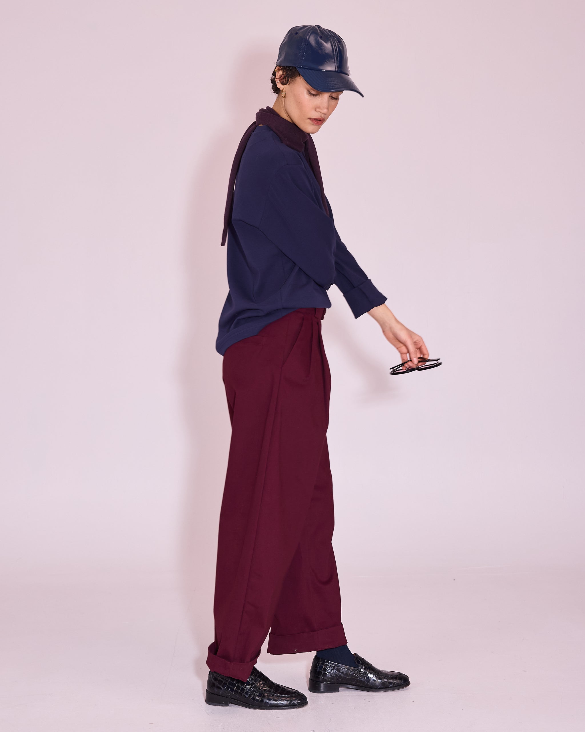 Justo broek in merlot