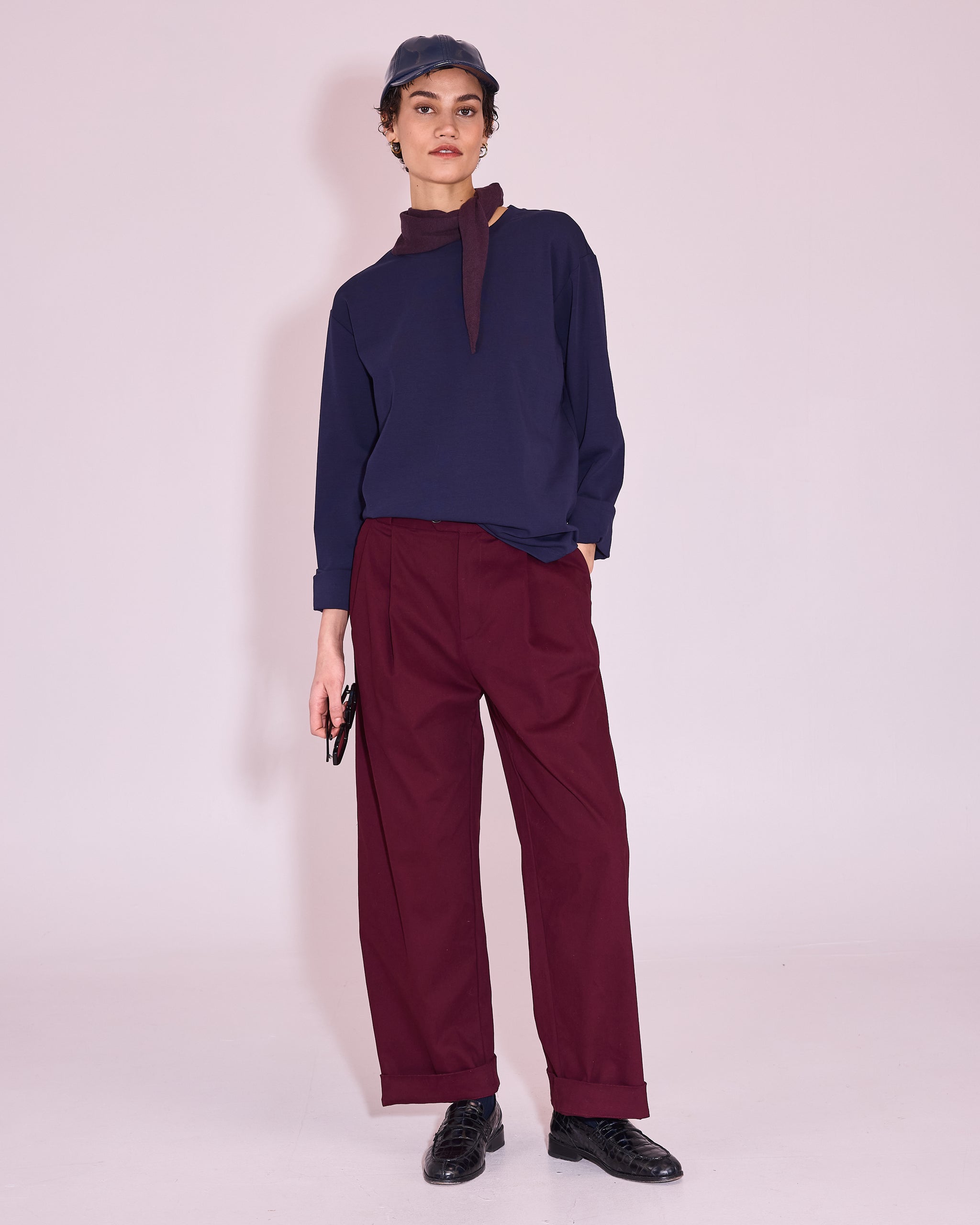 Justo broek in merlot