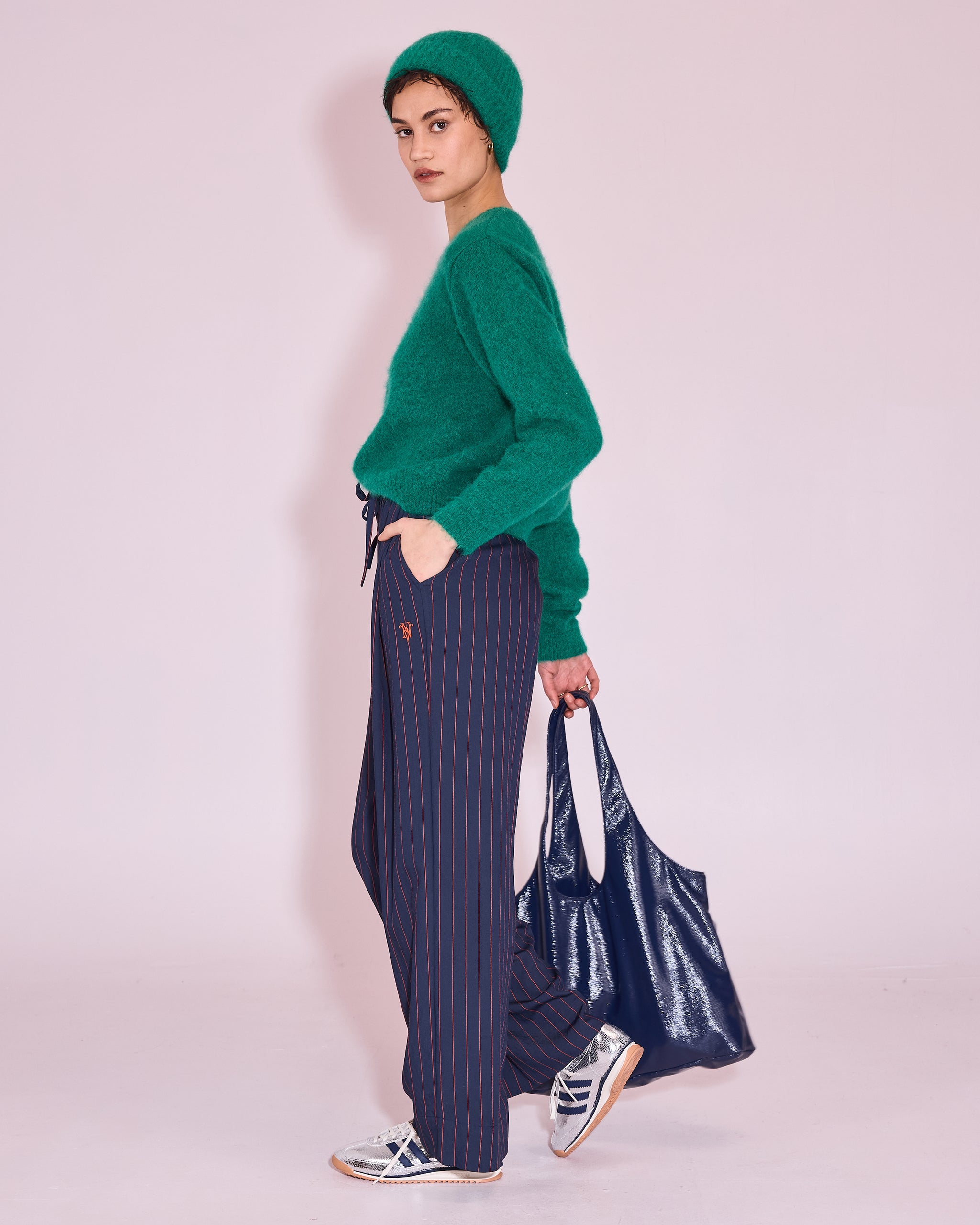 Haiko broek in navy / bright red