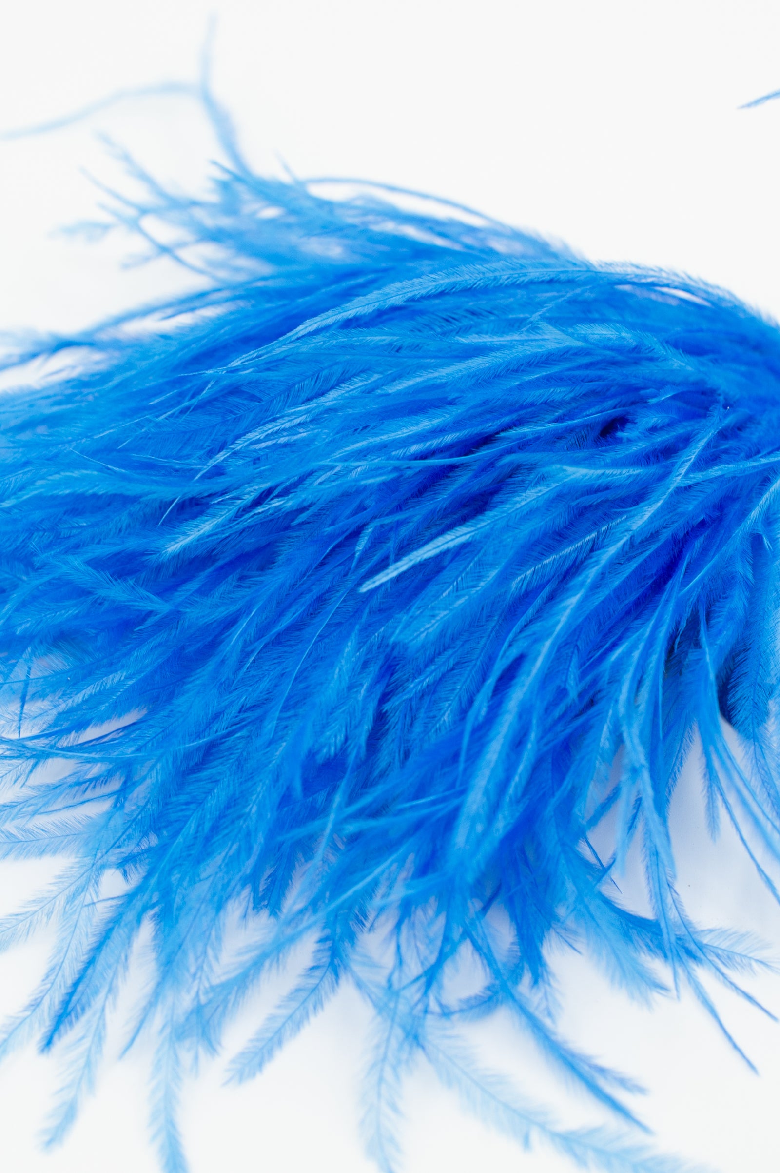 Zaza Brosche mit Federn in Santorini-Blau