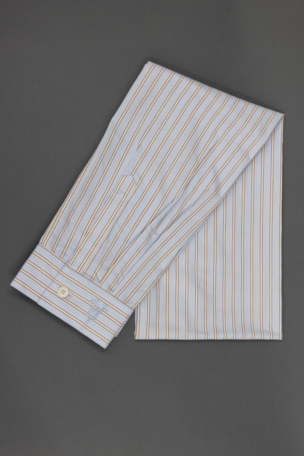 Ganna scarf in blue brown vintage cotton stripes