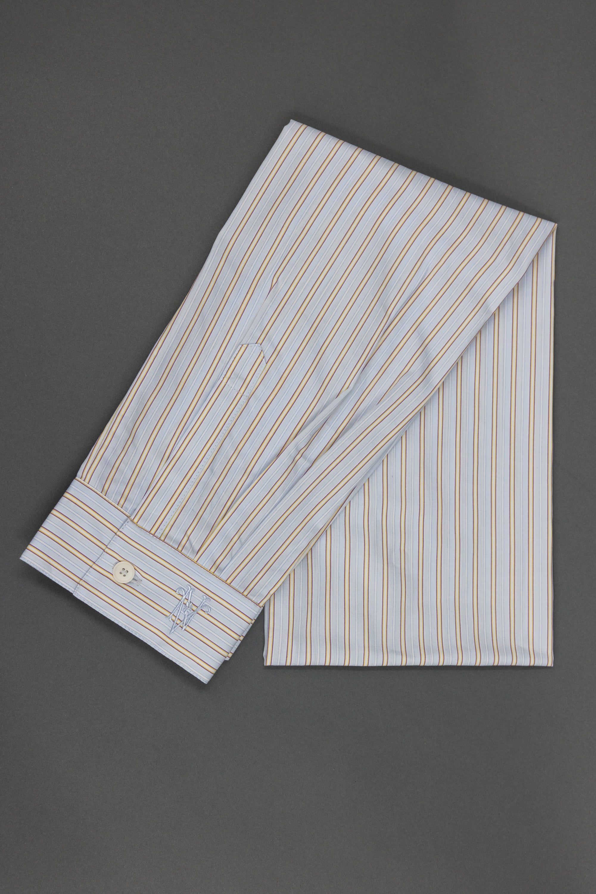 Ganna scarf in blue brown vintage cotton stripes