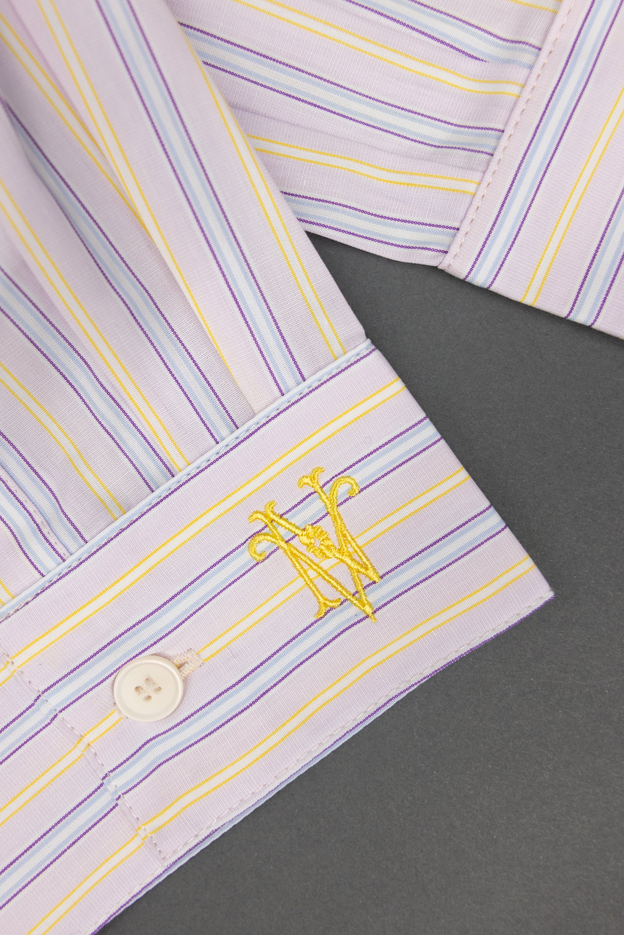 Ganna scarf in lilac blue vintage cotton stripes