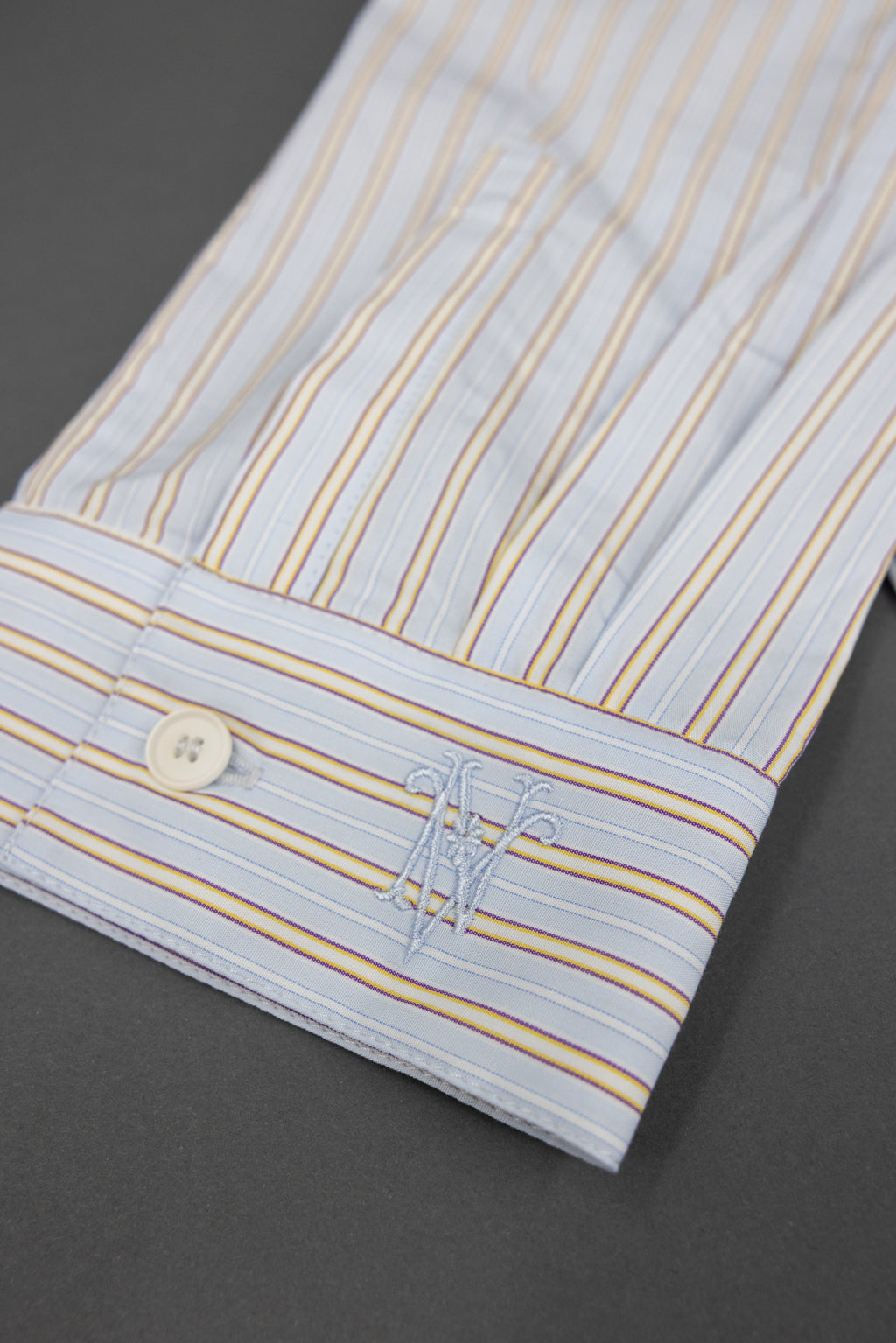 Ganna scarf in blue brown vintage cotton stripes
