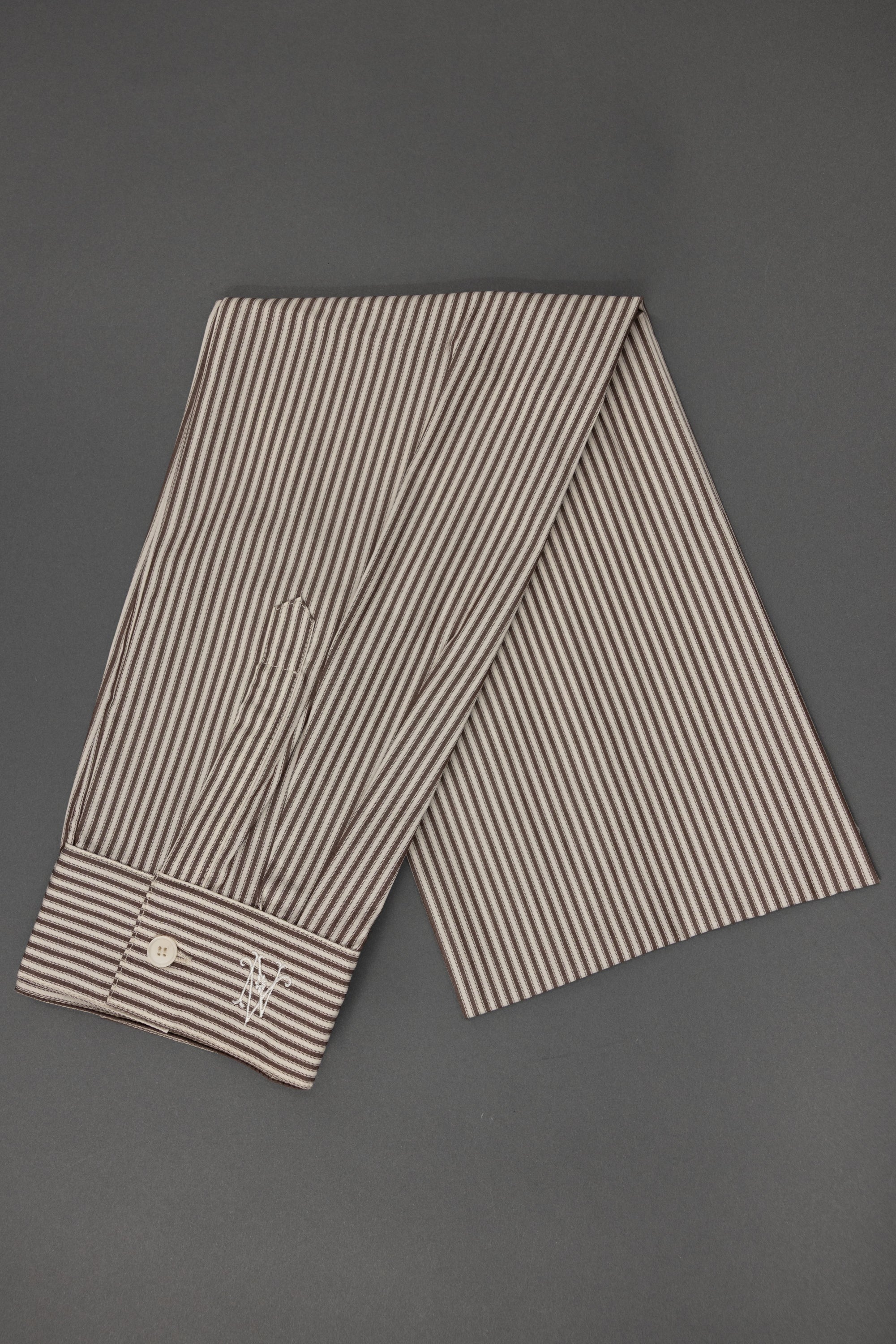 Ganna scarf in brown ecru vintage cotton stripes