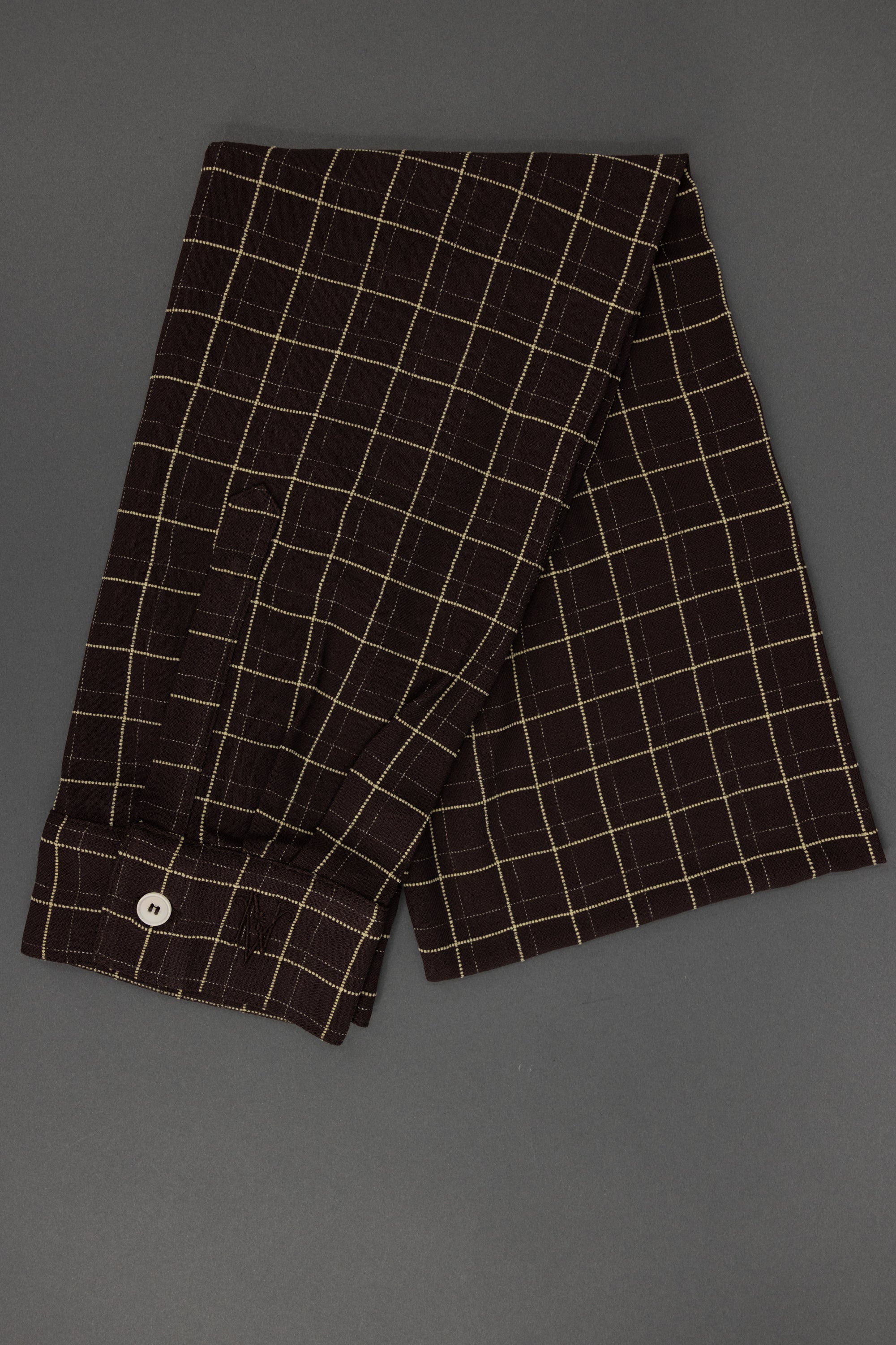 Ganna scarf in brown ecru checks