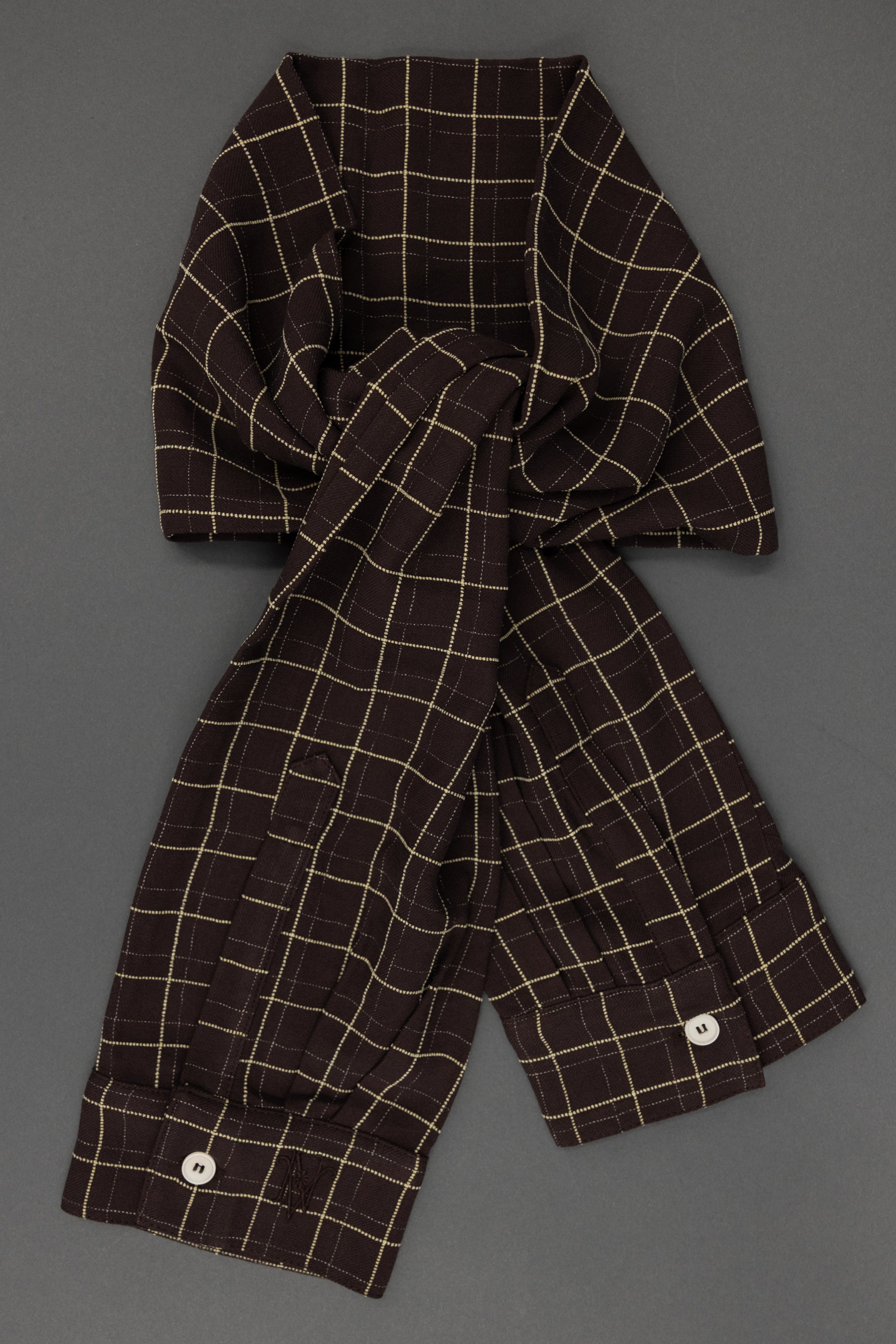 Ganna scarf in brown ecru checks