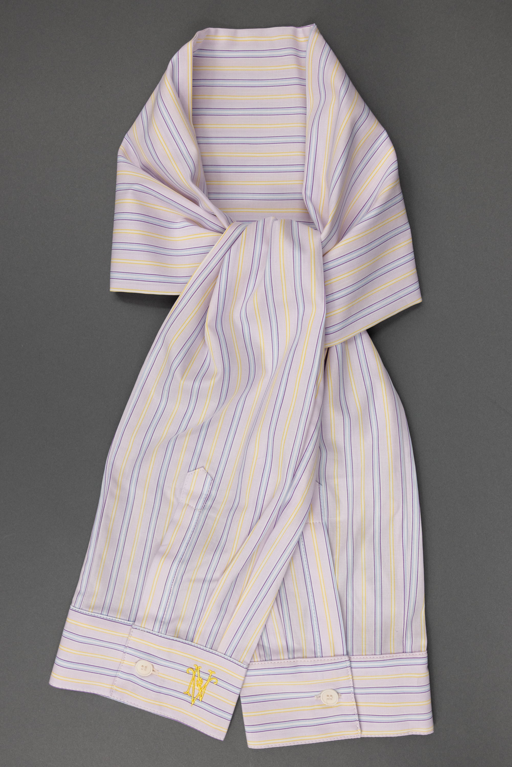 Ganna scarf in lilac blue vintage cotton stripes