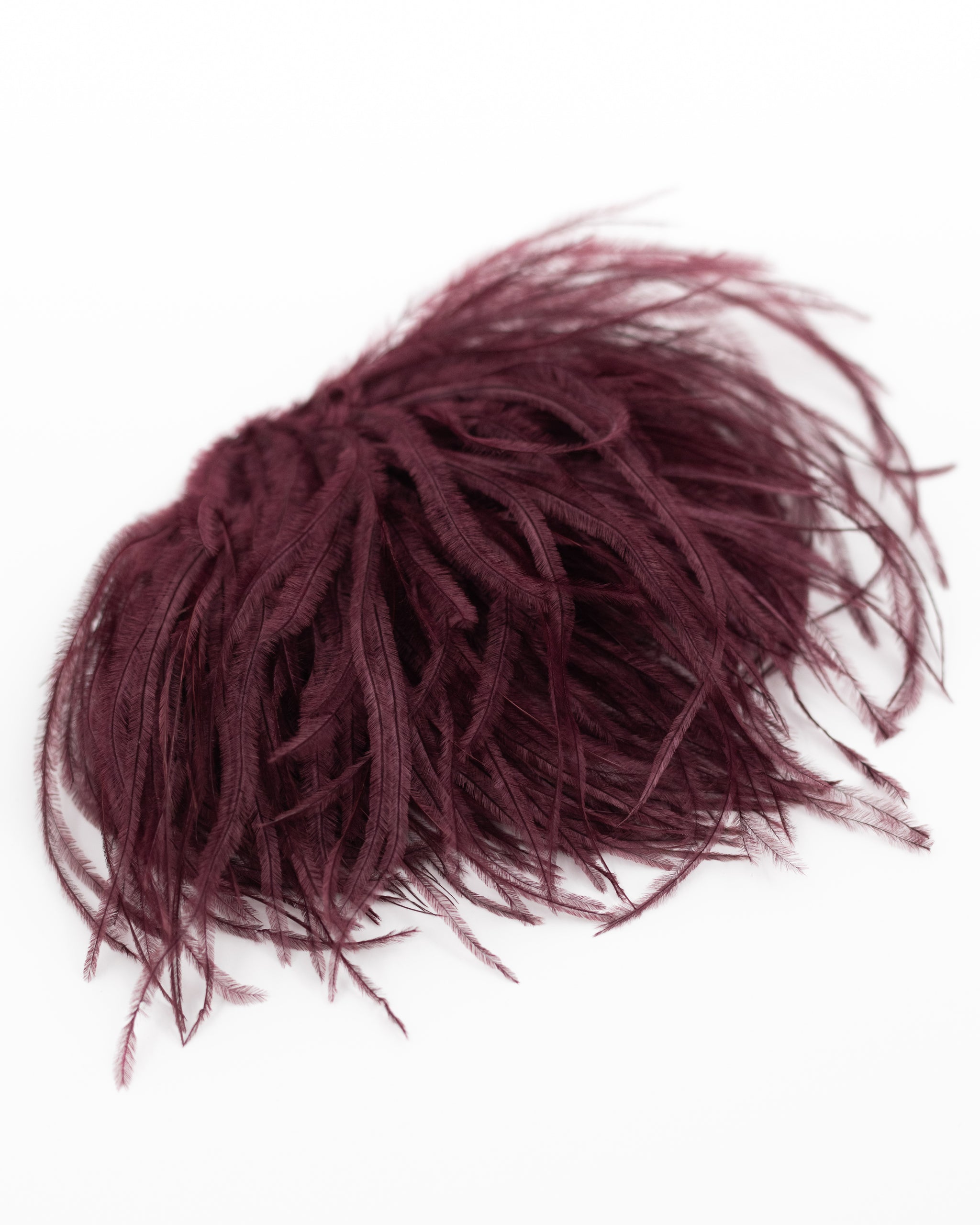 Zaza Brosche mit Federn in Merlot