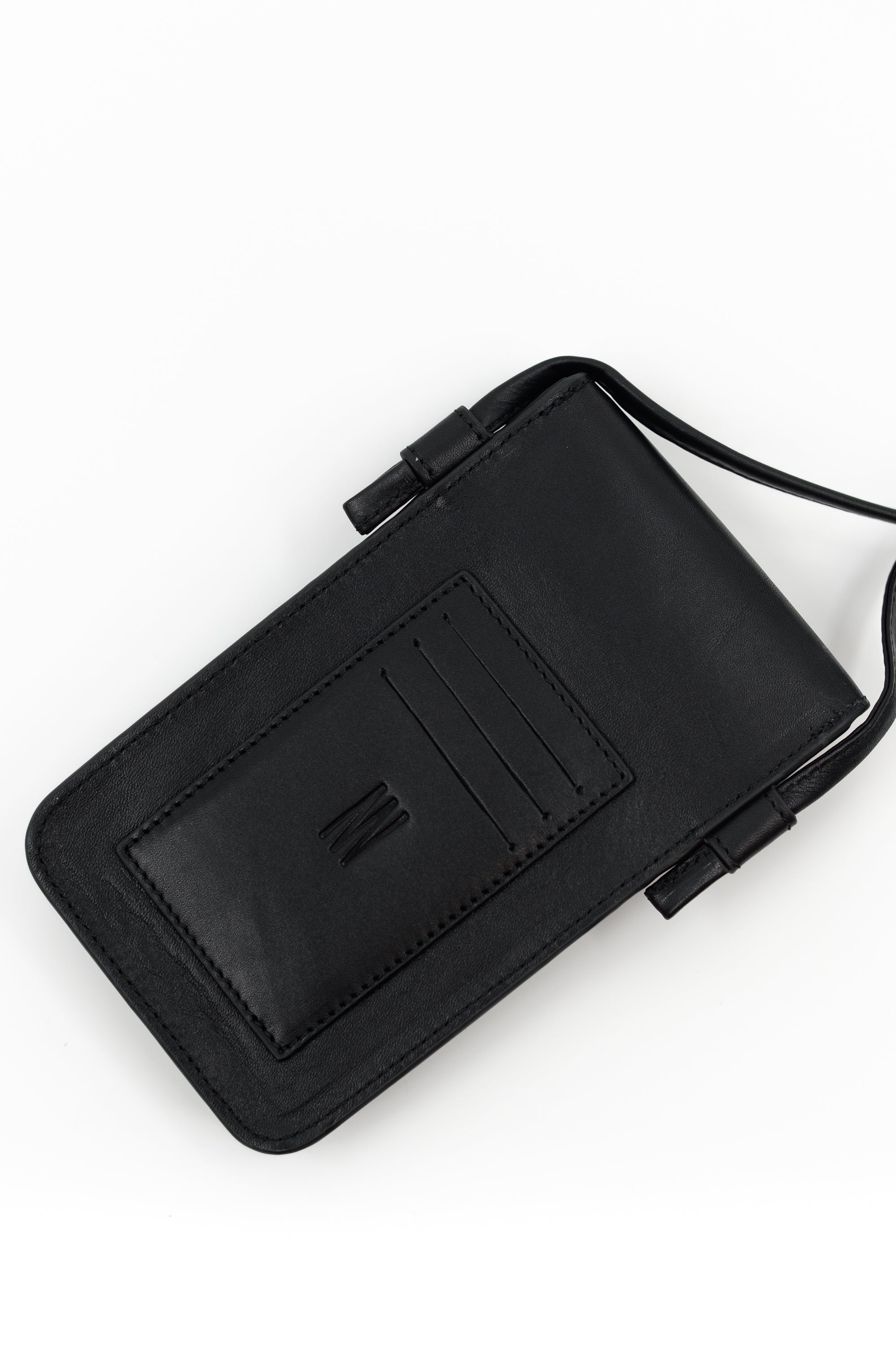 Smartphone-Tasche aus schwarzem Nappaleder