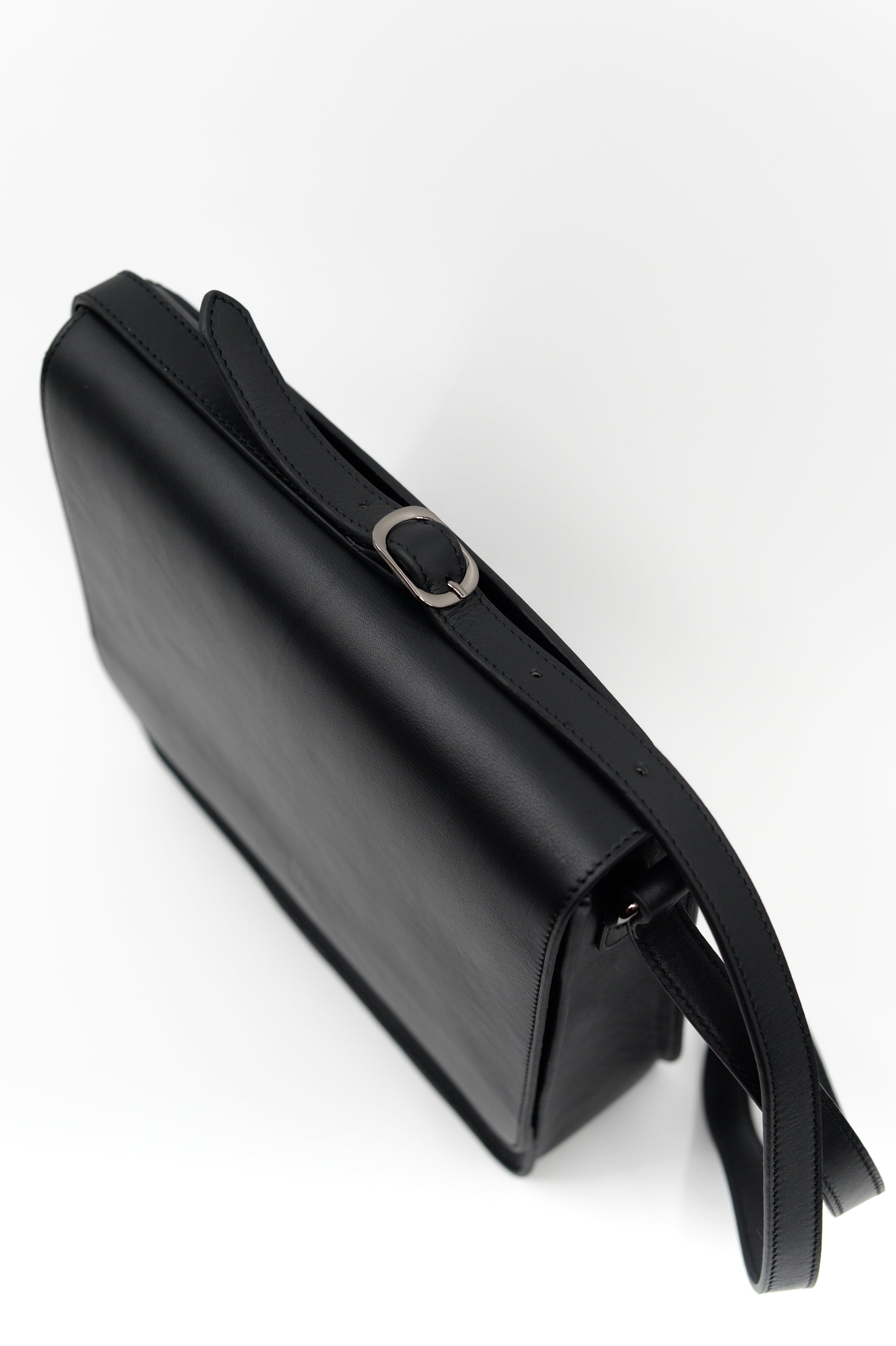 Medium crossbody handbag in black nappa leather