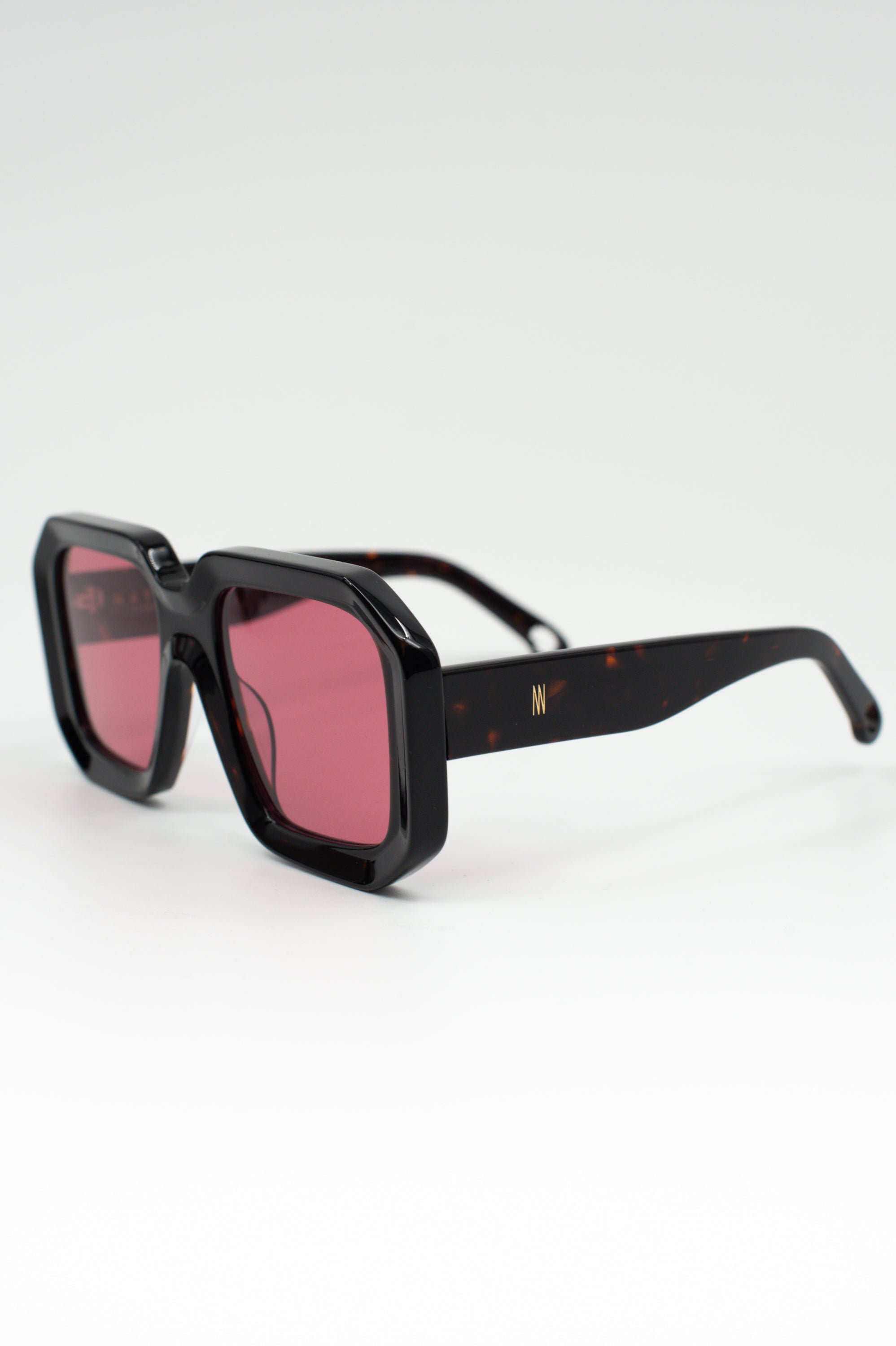 Onassis lunettes de soleil en tortue foncée / cerise