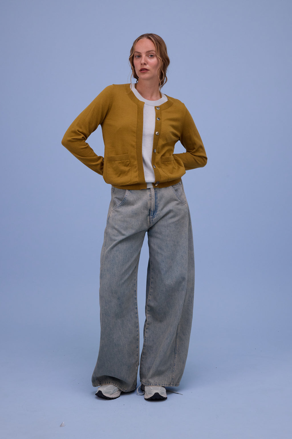 Hiroshi broek in sand denim