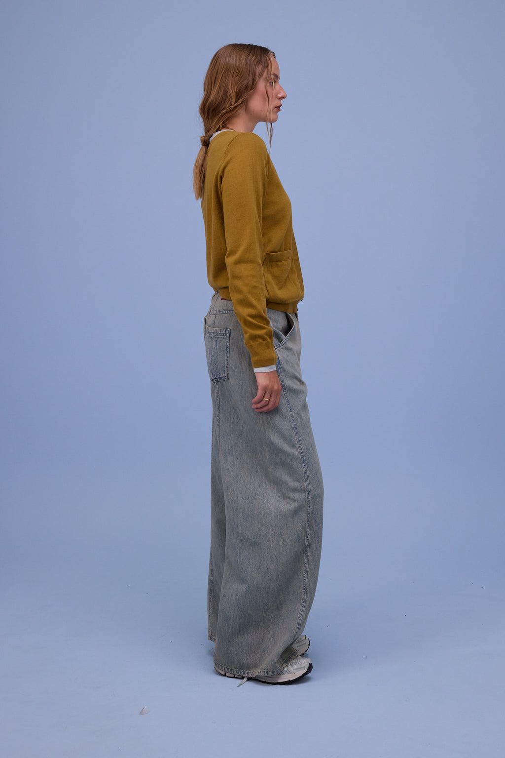 Hiroshi broek in sand denim