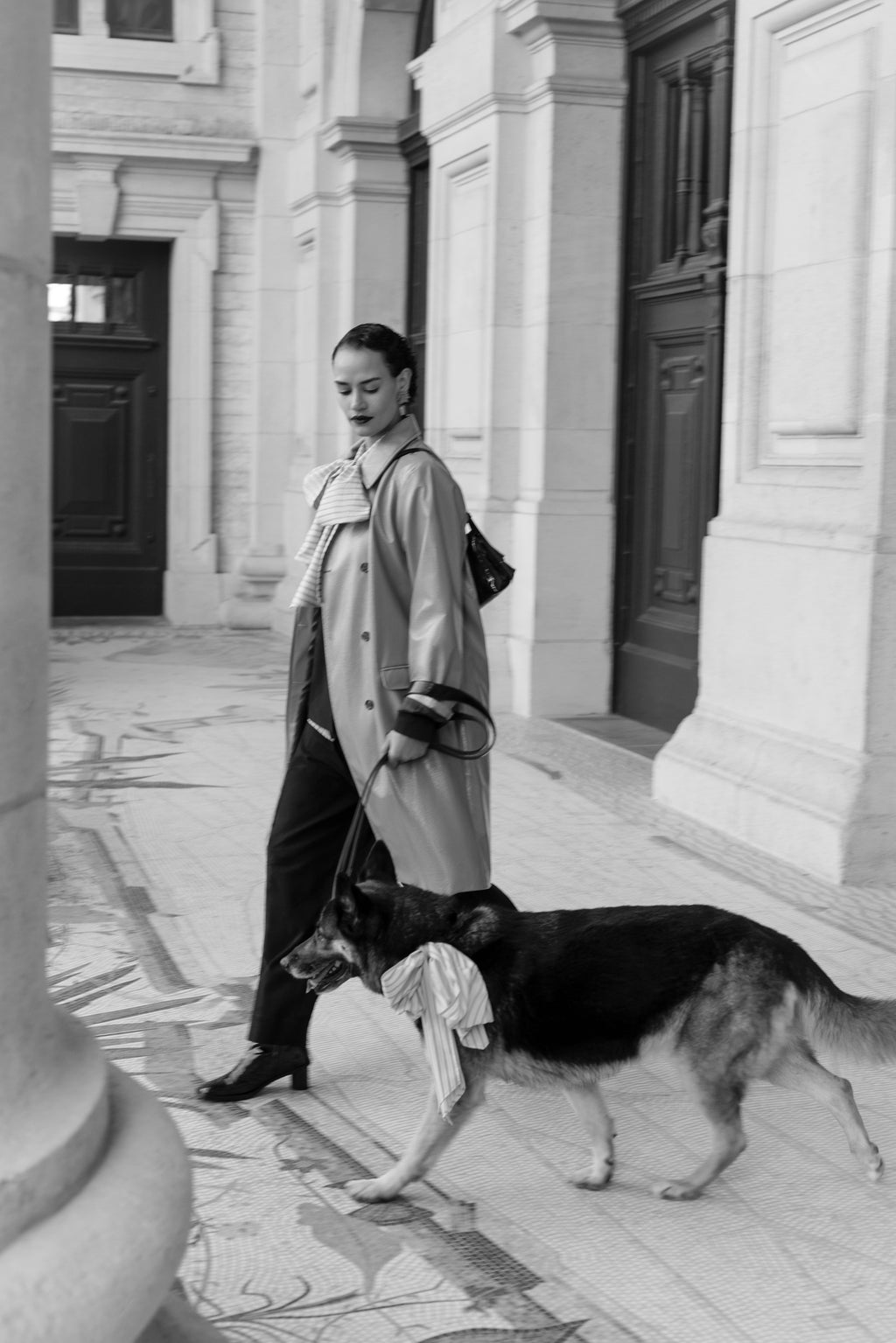 Olive strik in lilac blue vintage cotton stripes